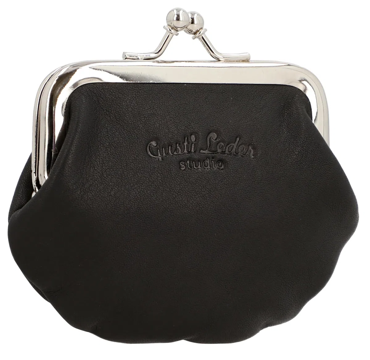 Portamonete - Gusti -"Fenja" borsellino portamonete monete vintage vera pelle festa disco pratico unisex piccolo nero