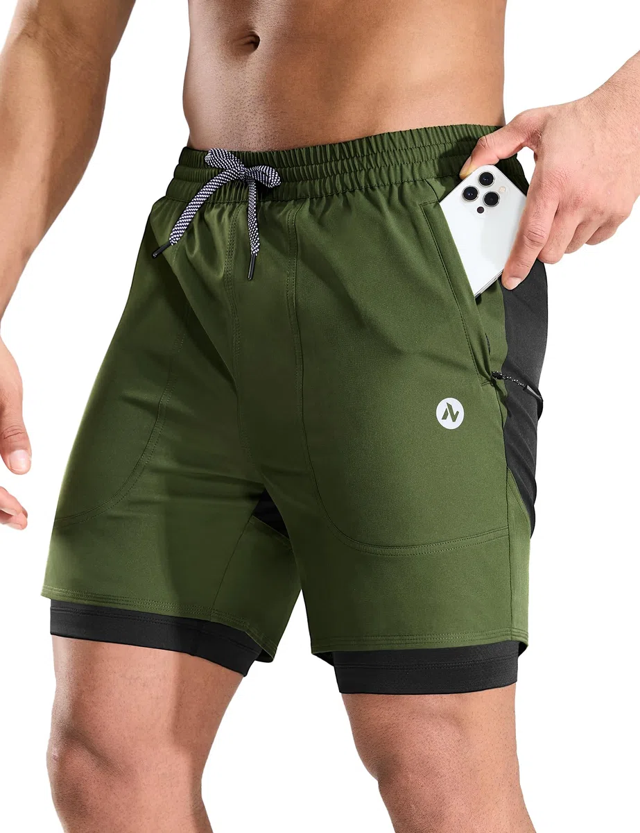 Nepest Pantaloncini da mountain bike da uomo con imbottitura in gel 4D e tasche con cerniera