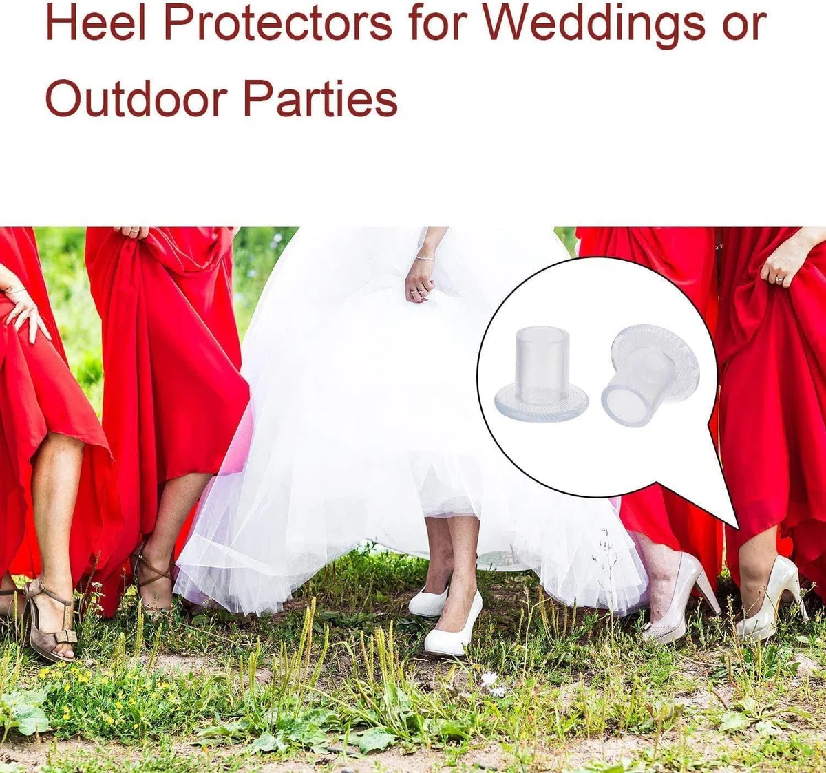 MEISO 25 Paia Salvatacchi Proteggi Tacchi Donna, Salvatacco, Proteggi Scarpe Tacco a Spillo Erba, Salvatacchi Matrimonio, per Matrimoni, Attività All'aperto (S)
