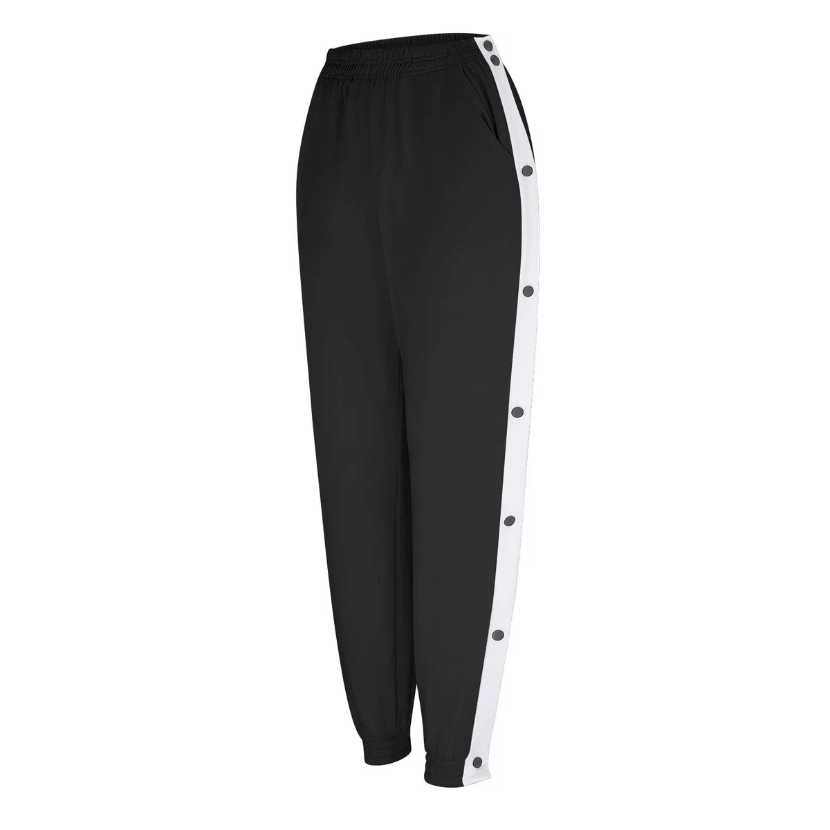 Generico Pantaloni da Donna Laterali Apertura Laterale Pantaloni Riabilitativi da Donna con Gamba Larga con Bottoni a Pressione Jogging Baggy Palestra Pantalone Larghi con Tasche Sportswear Fitness