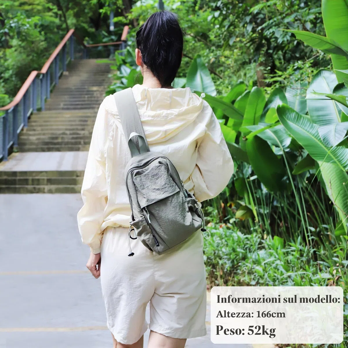 Zaino Monospalla, Borsa da Petto Regolabile, Sling Bag Zainetto Tracolla Borsa a Spalla Piccolo Borsello Tracolla Crossbody Bag Viaggio Sportivo Ciclismo Passeggiate per Uomo Donna (Verde)