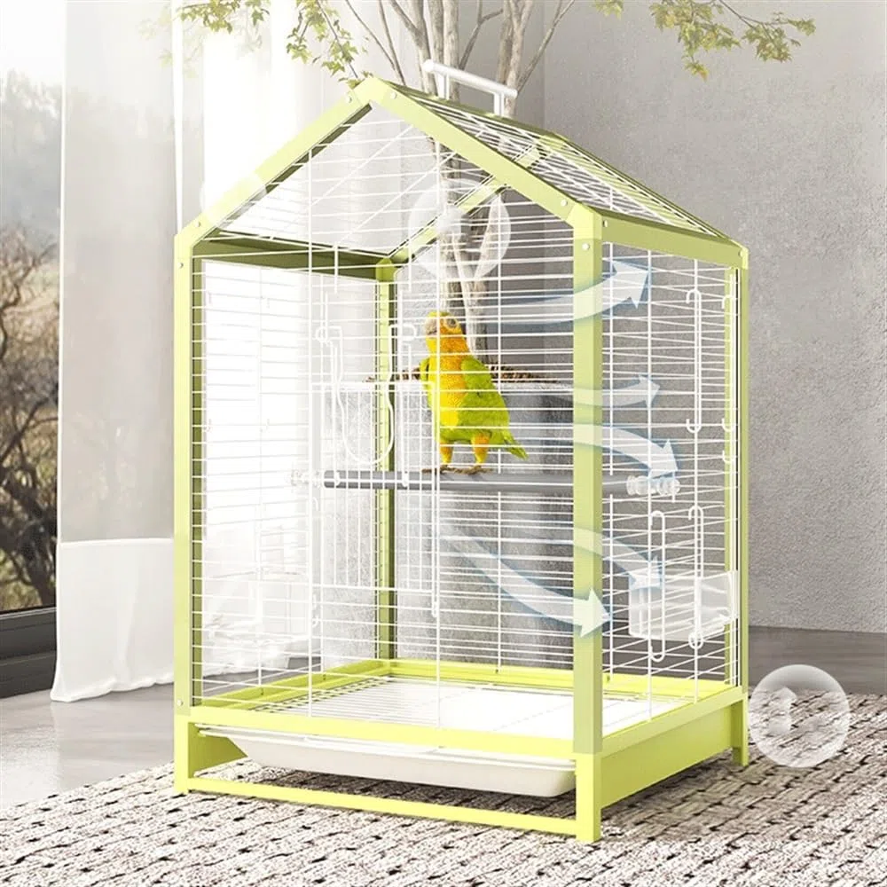 Scatole per gioielli Gabbia for uccelli in metallo Home Gabbia singola espositiva for pappagalli, canarini, parrocchetti, inseparabili, fringuelli, verde Organizzatore di gioielli