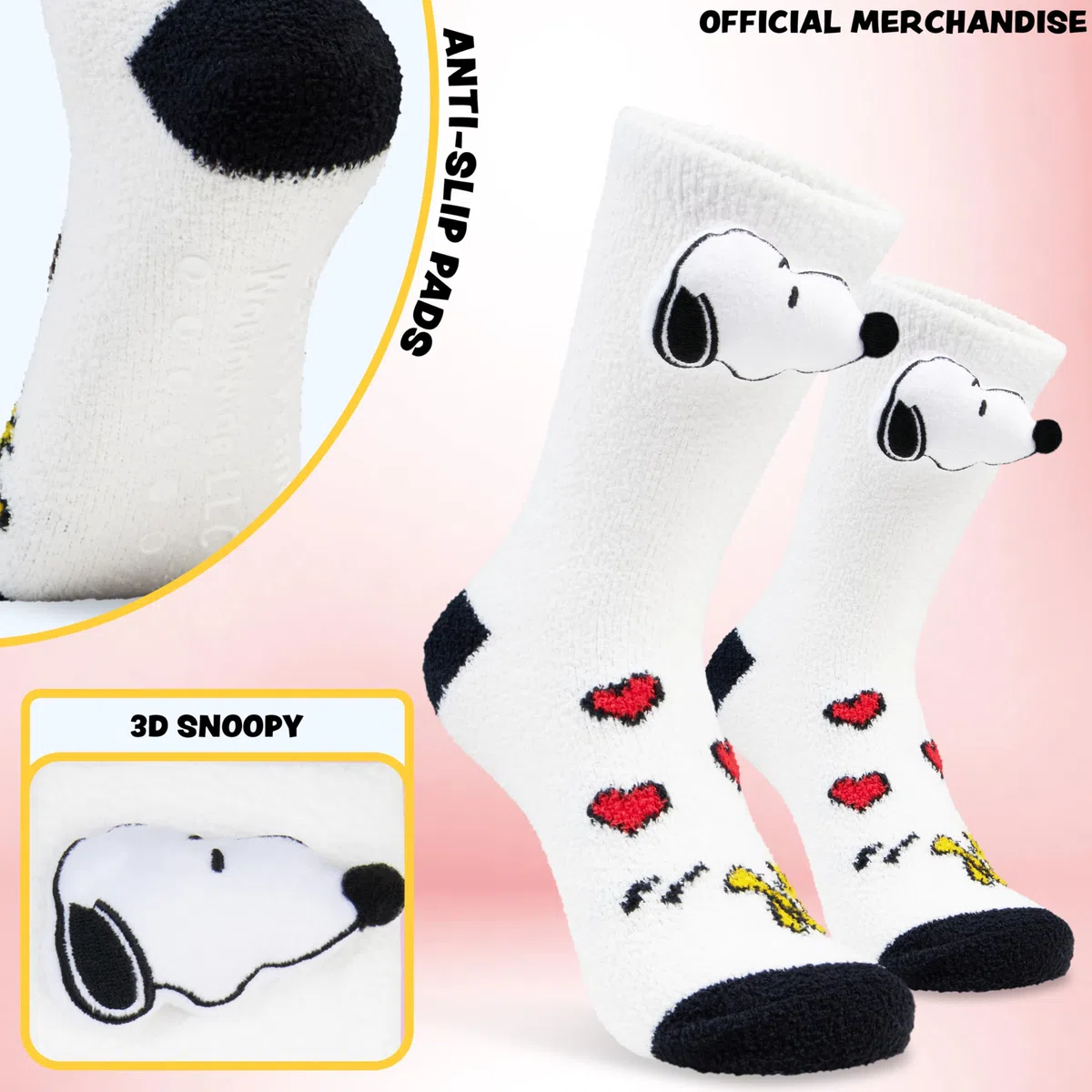 Peanuts Snoopy Soffice Calze Pantofola Donna, Calzini Antiscivolo - Regalo Donna