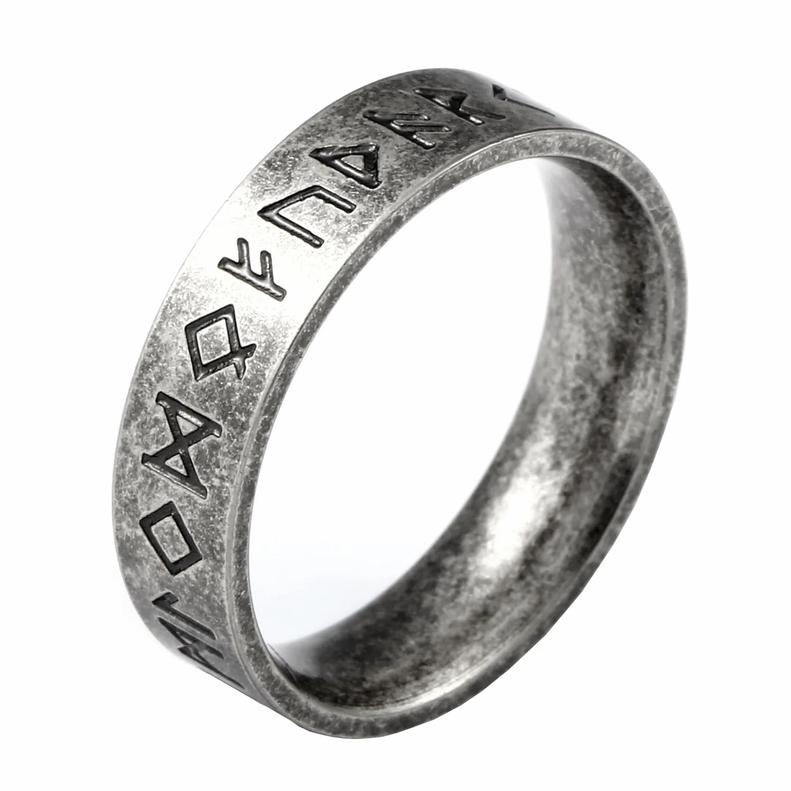 VELESAY Anello Vintage Gotico Viking in Acciaio Inossidabile con Rune Nordiche per Uomo e Donna