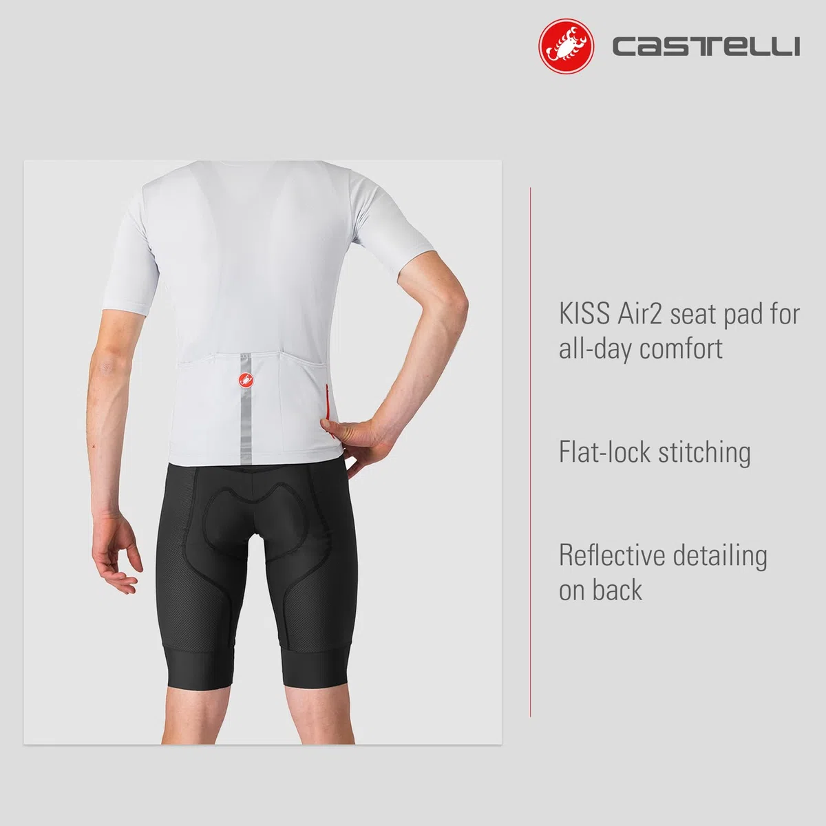 CASTELLI Salopette da uomo Competizione 2, imbottitura per tutte le condizioni per ciclismo su strada, gravel bike e corse di alto livello