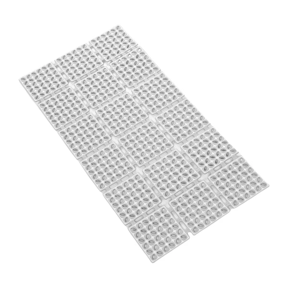 Fyearfly Tappetino bagno antiscivolo TPE 15,75x80 cm Tappetino bagno con fori di scarico Ventose per bagno Doccia Grigio Bianco Tappetino doccia antiscivolo Sicuro Morbido Durevole