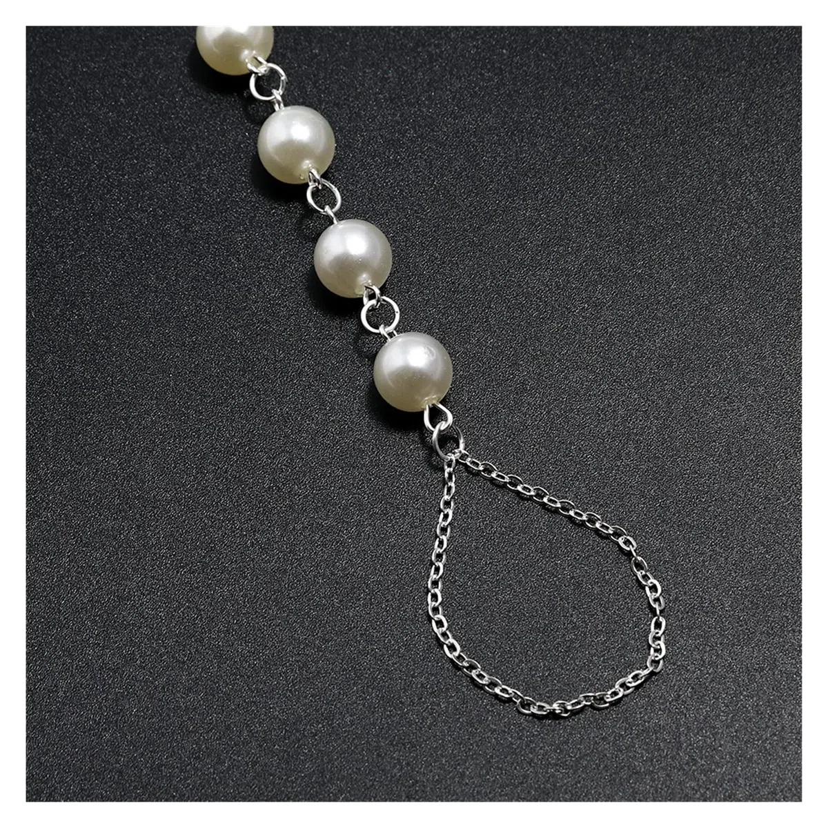 Cavigliere Calzature da Spiaggia Semplici Fatte a Mano Imitazione Punta di Perla Cavigliere Regolabili Cavigliere da Donna Cavigliere da Donna (Color : Silver)