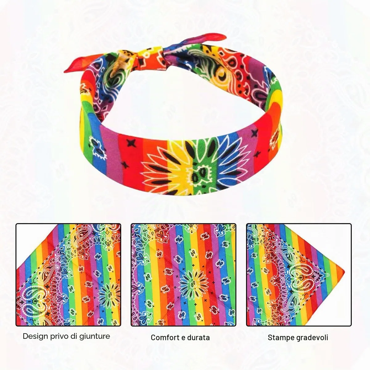 TSHAOUN Set di 9 costumi hippie, tra cui occhiali da sole rotondi, collana con girasole e fascia colorata hippie per feste anni '70 e '80