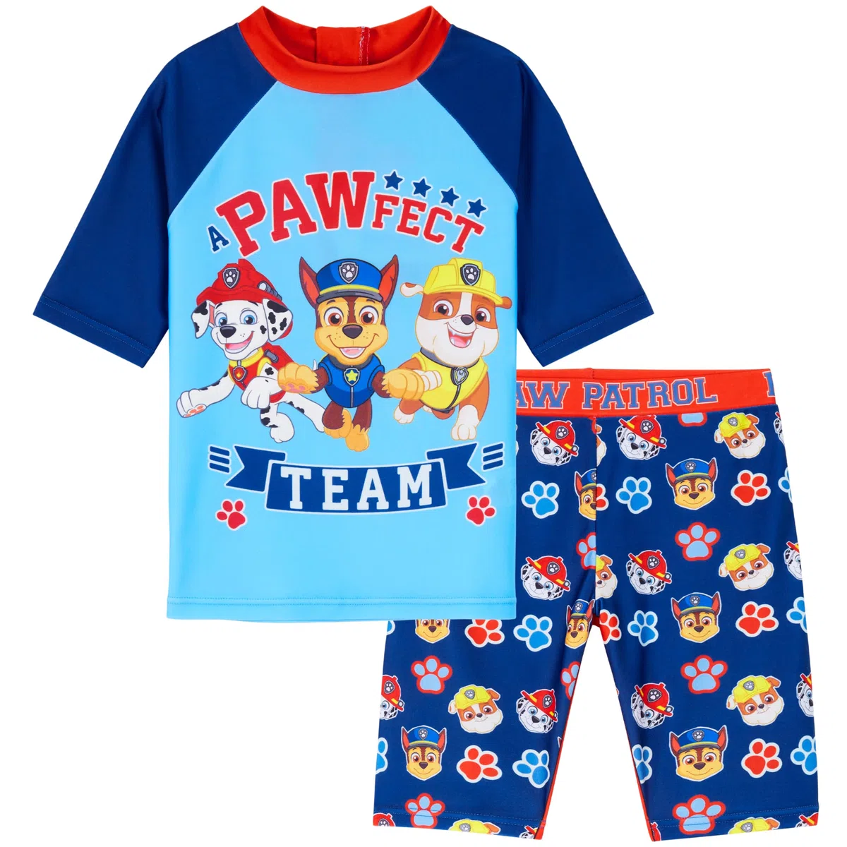 Paw Patrol Costume Piscina Bambino, 2 Pezzo Maglietta Piscina e Pantaloncini Set