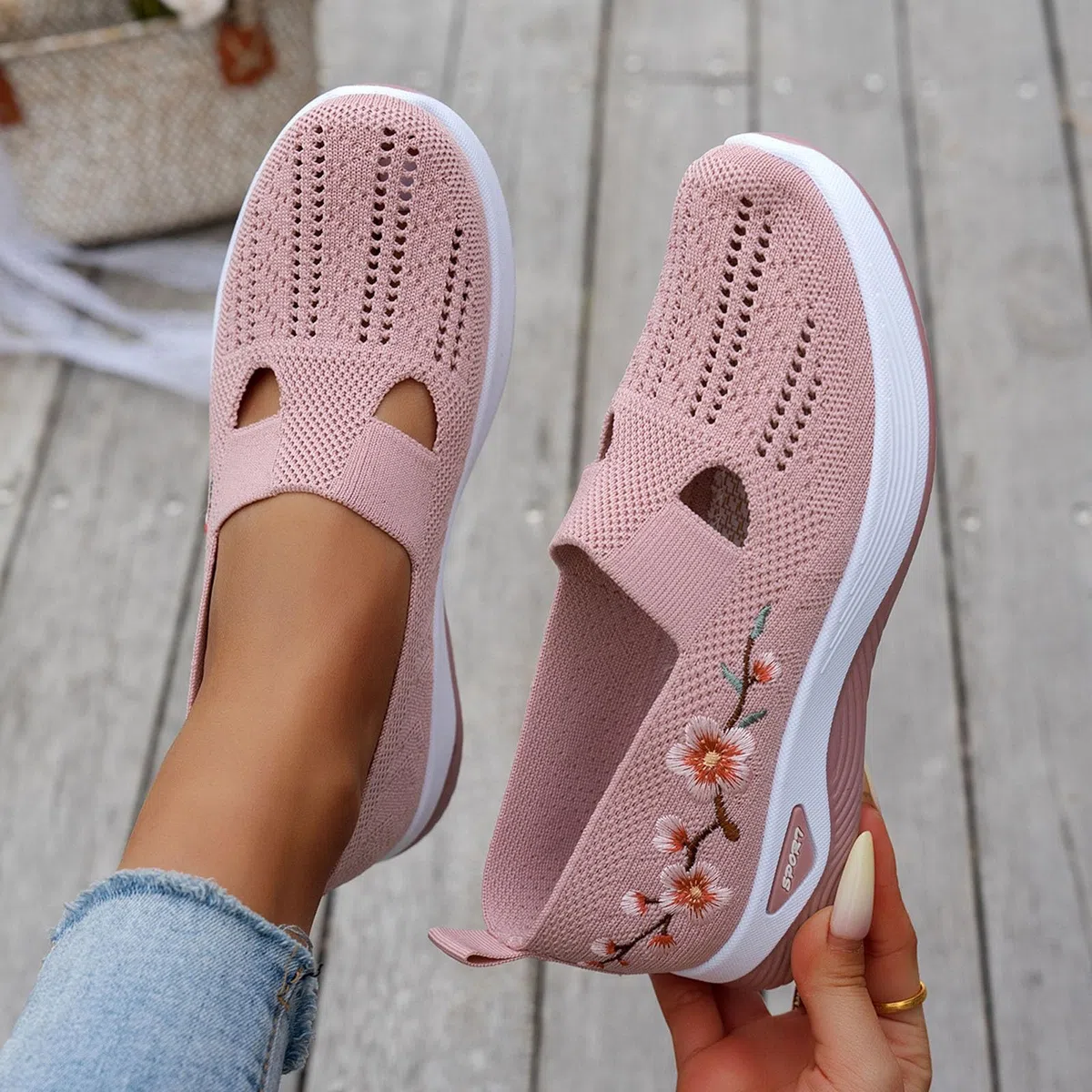 Scarpe Ortopediche Donna Estive Senza Lacci Scarpe Slip On da Corsa Camminare Comode Ginnastica Morbida Sneakers Traspiranti Leggere Antiscivolo Sneakers Diabetici Pianta Larga Sanitarie Outdoor Sport
