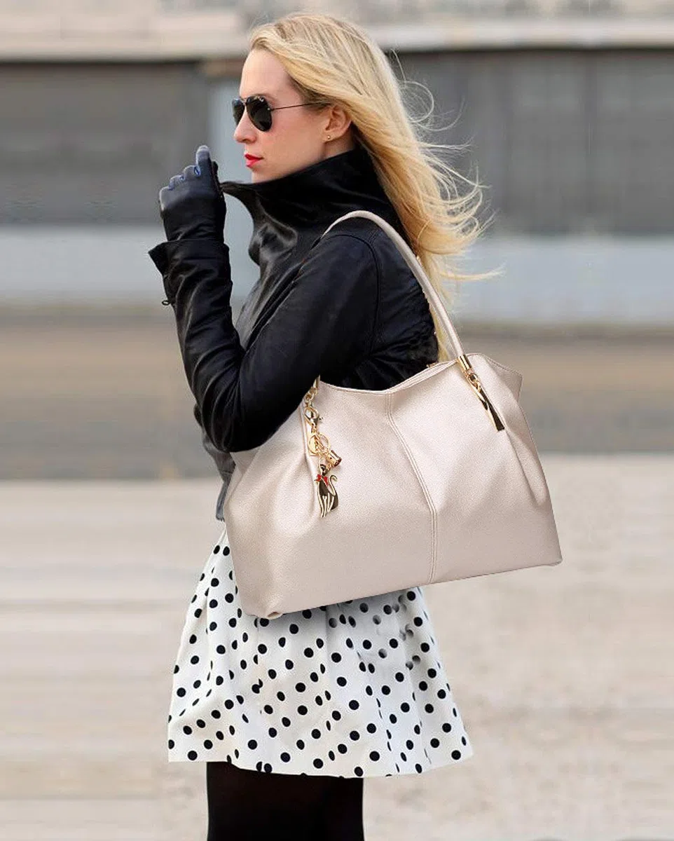 BUKESIYI Donna Borse a Mano Borsa a Tracoll Marca Spalla Elegante Tote 2026 PU Pelle IT77218 Bianco