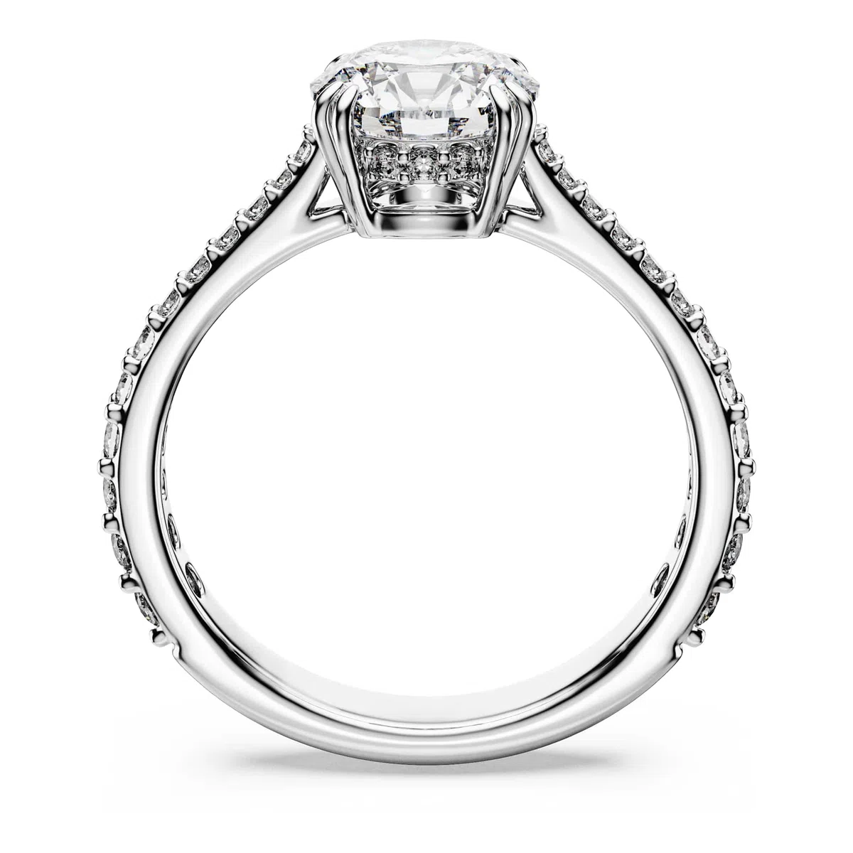 Swarovski Stilla Collezione Anello cocktail, Taglio rotondo, Pavé, Bianco, Finitura tonalità argento