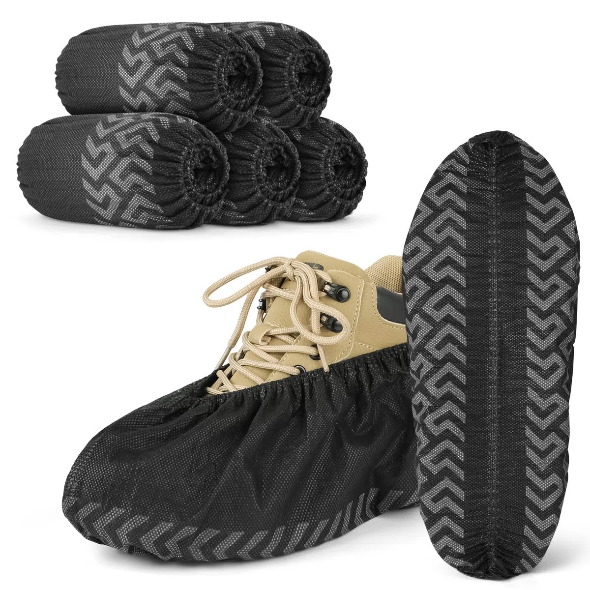 Copriscarpe Monouso, Riutilizzabili Traspiranti Copriscarpe con Battistrada Antiscivolo, Resistente a Strappi, Antipolvere Copriscarpes per Interni ed Esterni