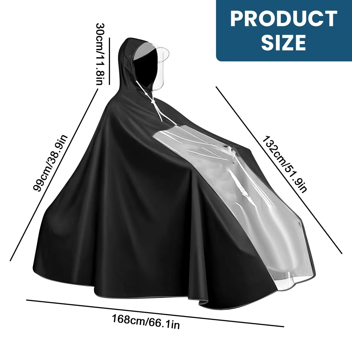 Ciclismo Poncho Impermeabile: Compact Rain Cape con Cappuccio & Strisce Riflettenti per Veicoli Elettrici, Bicicletta in Pioggia