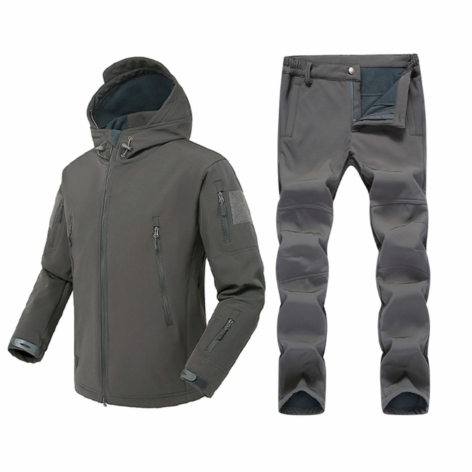 Générique Set da uomo 2 pezzi in cotone tuta da jogging con cappuccio pantaloni in vita elastica calda confortevole sport corsa palestra A20