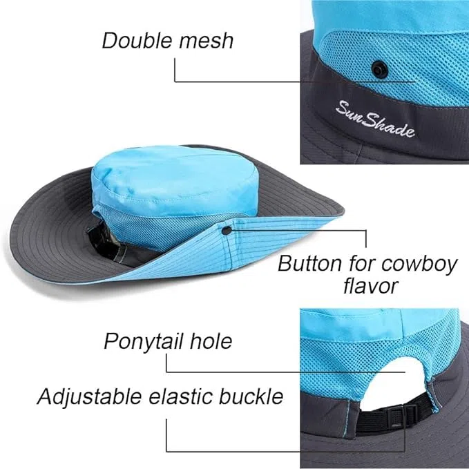 Cappello da Sole Donna Cappello Pieghevole Tesa Larga - Protezione UV Traspirante per Giardinaggio,Viaggi,Escursionismo,Pesca Cappello Donna Estivo