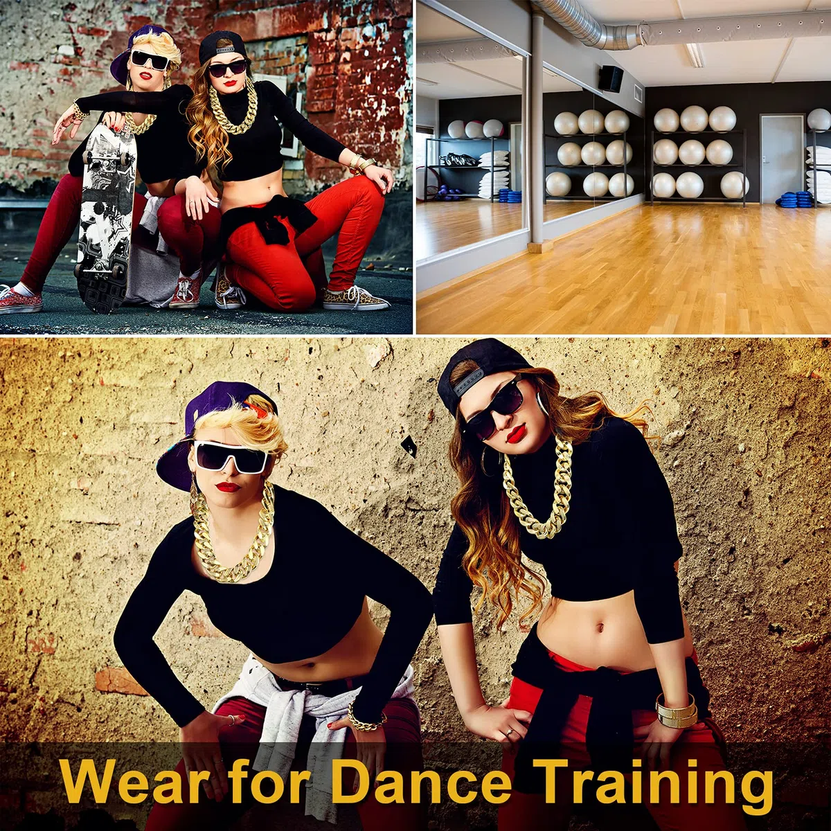 Aoriher Collana in Oro per Uomo e Donna - Catena Grossa Hip Hop, Girocollo, Decorazione Gioielli