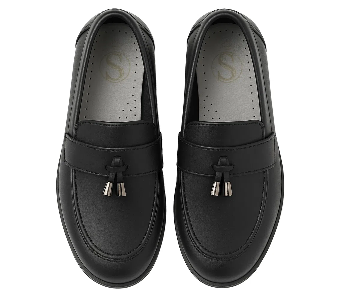SIRRI Mocassini con Nappe Slip-on Ragazzi, in Vernice e Tessuto Opaco, Eleganti e Formali