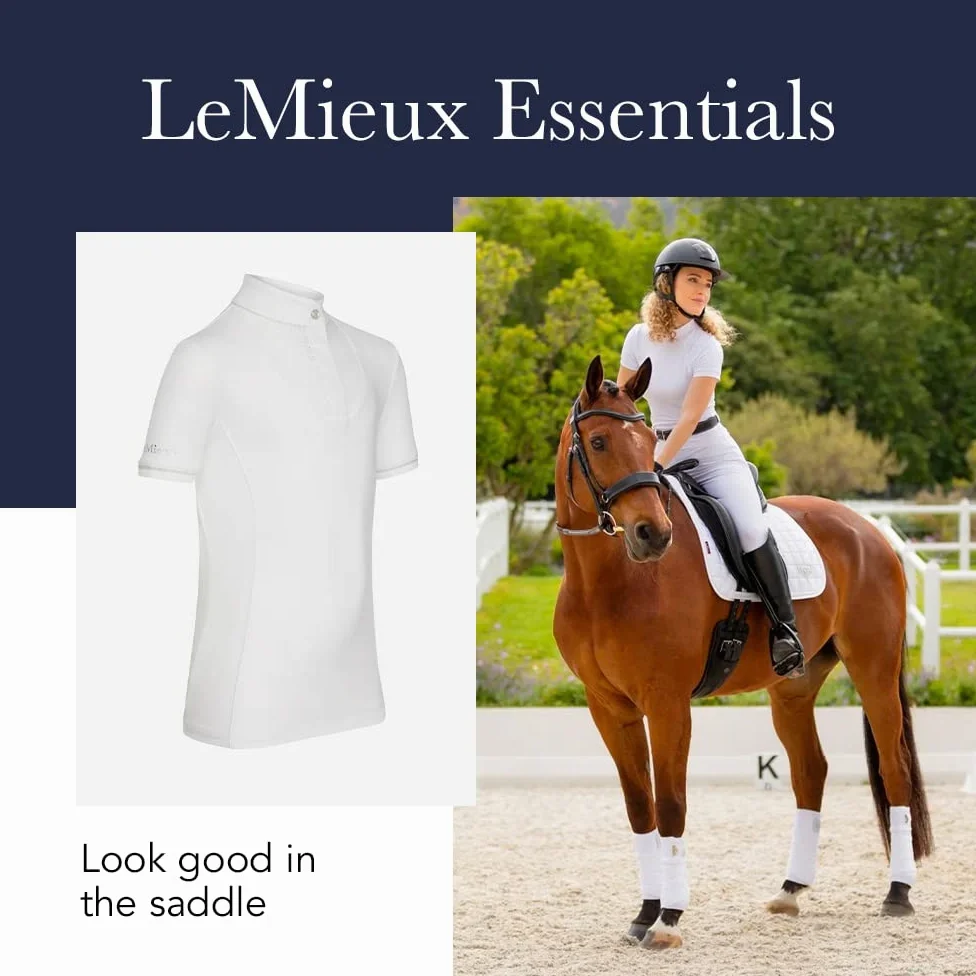 LeMieux Young Rider Belle Show Shirt con morbido tessuto elasticizzato, top sportivo per cavalieri equestri, maglietta classica leggera a maniche corte