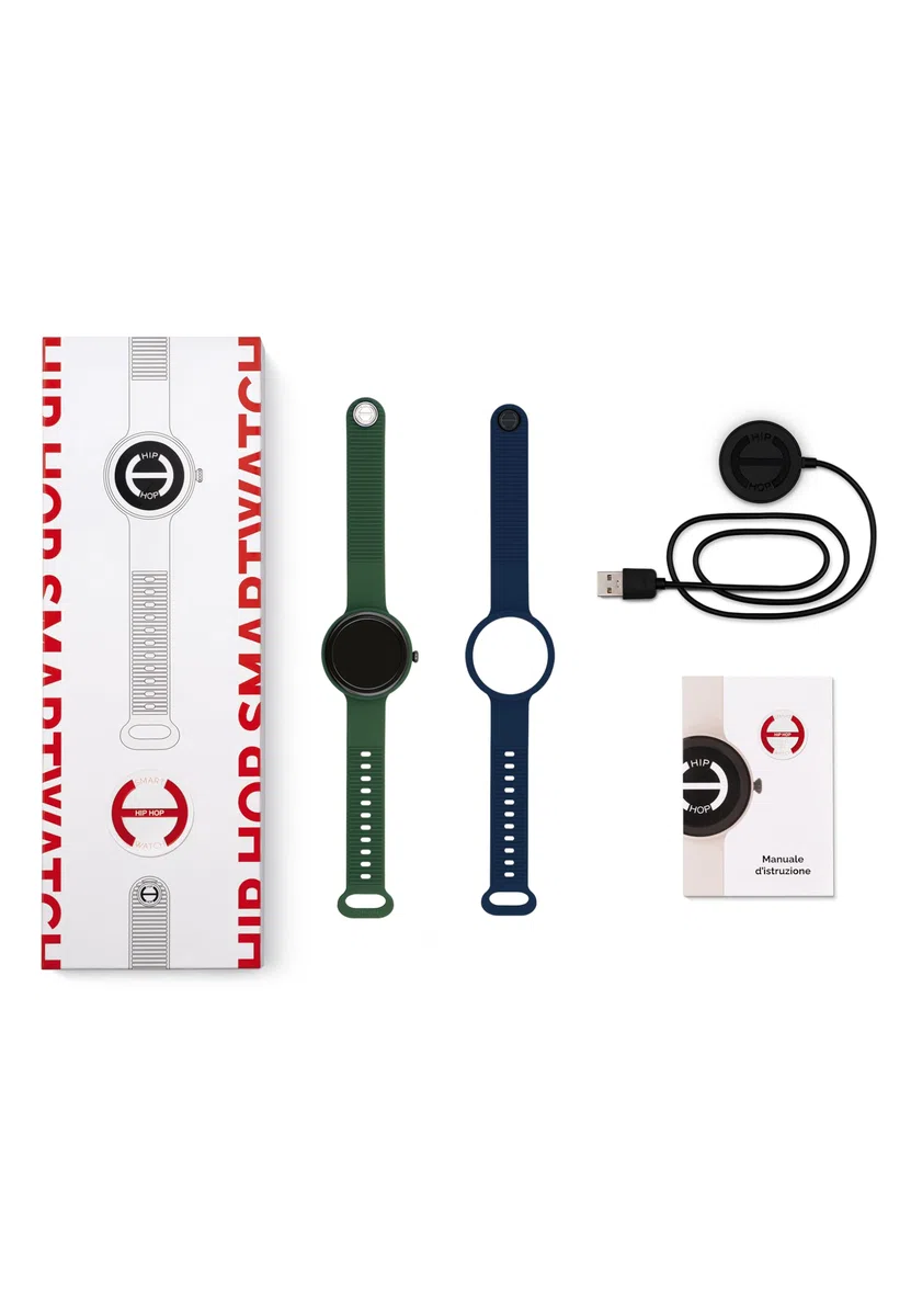 HIP HOP, Smartwatch Hero.NEXT, Smartwatch Uomo con 2 Cinturini Intercambiabili in Silicone, Orologio Smart con Display 1,09", Bluetooth 5.0, Funzioni Salute e Sport, Compatibile con iOS e Android