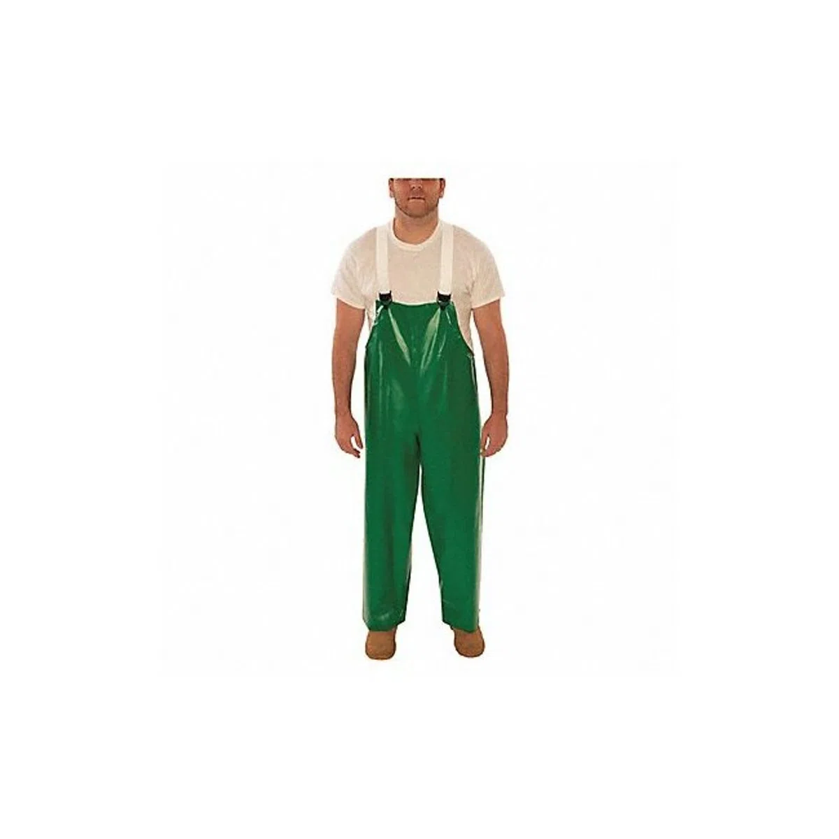TINGLEY O41008.LG - Tuta integrale in PVC resistente alle fiamme, 17 mm, con colletto alto e ferramenta nascosta, grande, colore: verde