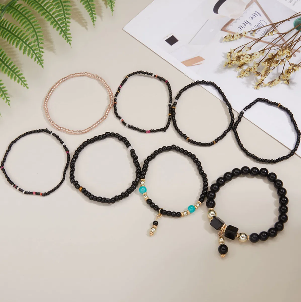 CFWSHJ Bracciale Elasticizzato con Perline Multistrato da Donna Braccialetti con Perline impilabili Bohemien Bracciale con Perline Elasticizzate Boho