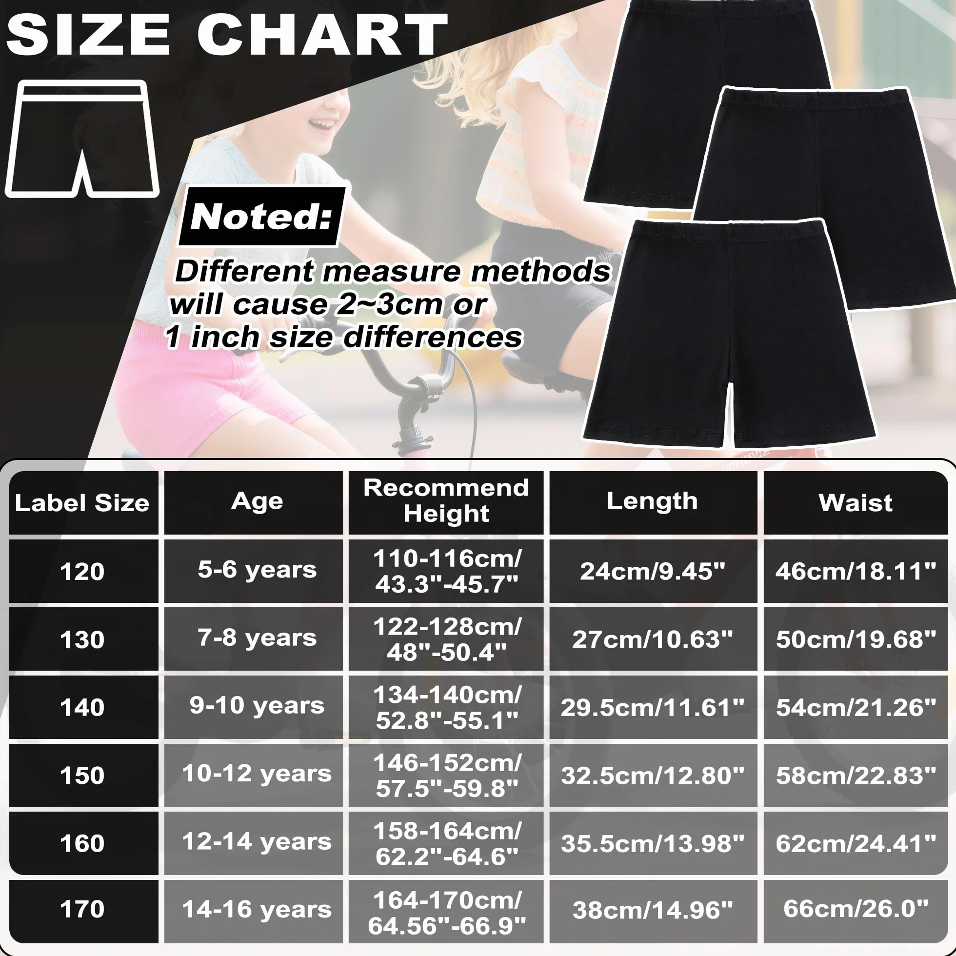 JinBei Pantaloncini Bambina, Ragazze Cotone Corti Leggings Estivi Fitness Danza Ciclismo Shorts, Pacco da 3, Bambini Elasticizzato Confortevole Traspiranti Pantaloni Sportivi Abbigliamento, 5-16 Anni