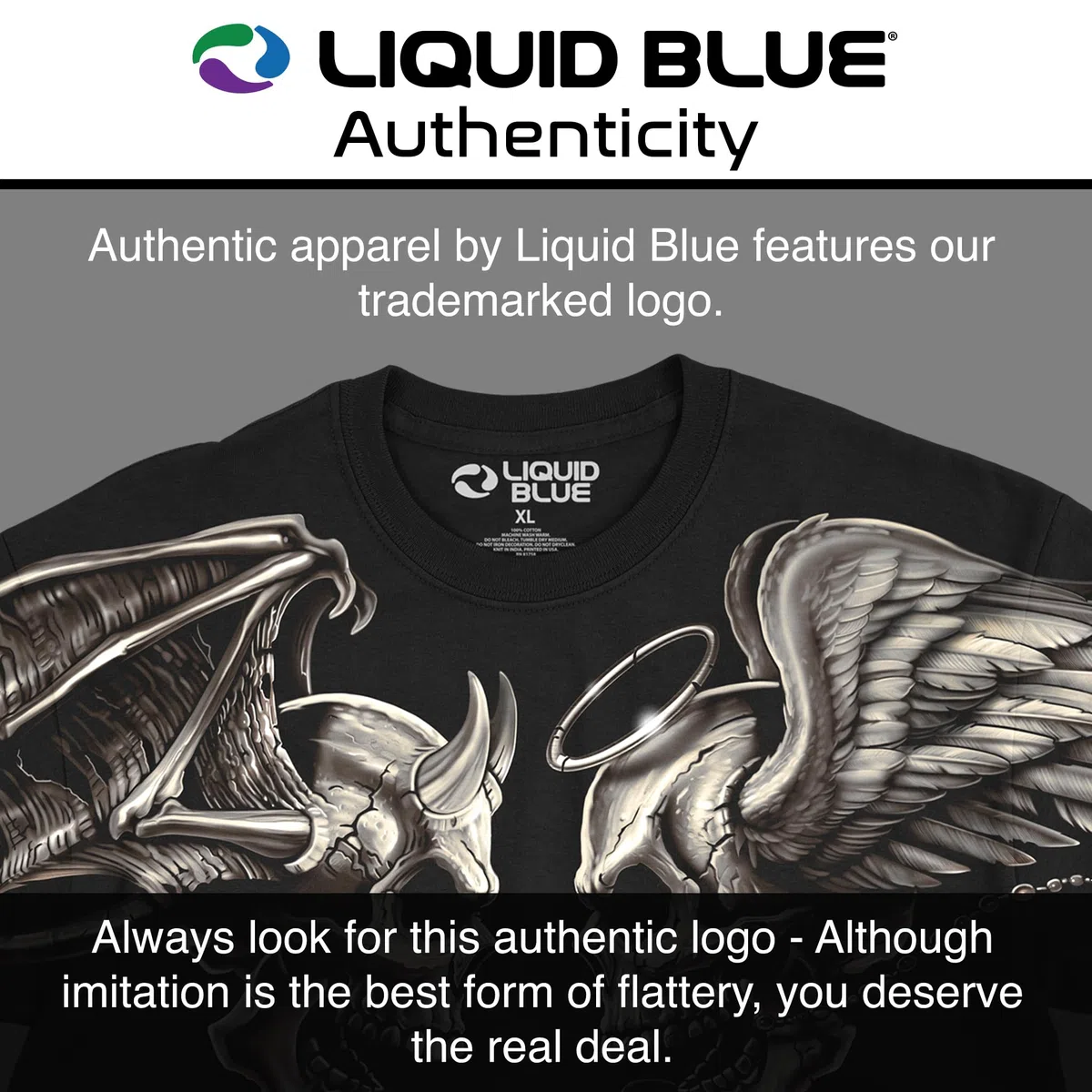 Liquid Blue Plus-Size Good And Evil T-Shirt Uomo