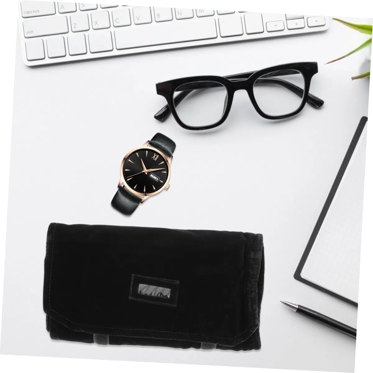 MAGICLULU Astuccio Organizer Gioielli Pieghevole in Flanella Nero | Custodia Arrotolabile Leggera, Mantiene Piccoli Accessori Ordinati e Protetti, Formato Compatto da Viaggio
