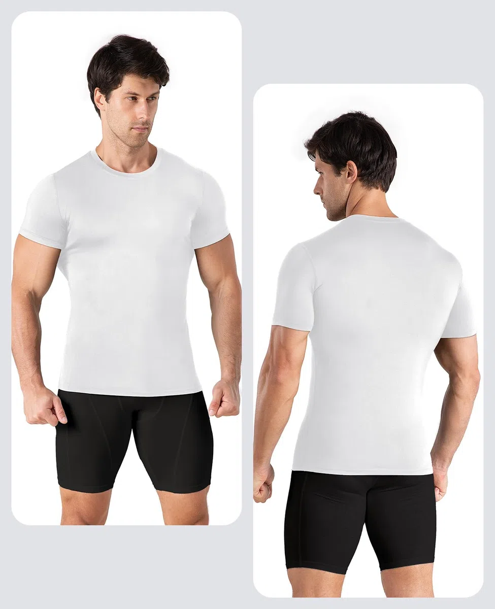 Niksa 1/2/3 pezzi, maglietta funzionale da uomo, a compressione, a maniche corte, sportiva, girocollo, traspirante, per corsa, allenamento, fitness