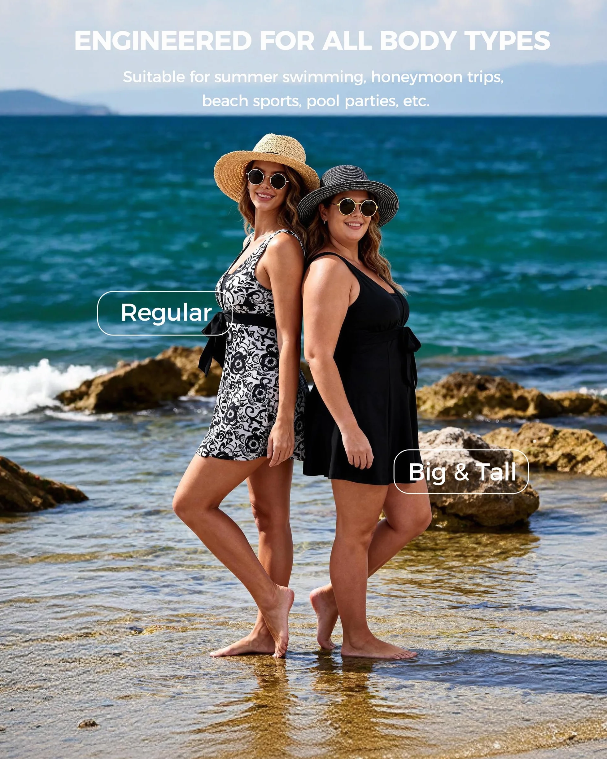 Wantdo Costume da Bagno Estate Taglie Forti Costume Intero Alta Vita Push Up Swimsuit per Mare e Spiaggia Donna Un Pezzo