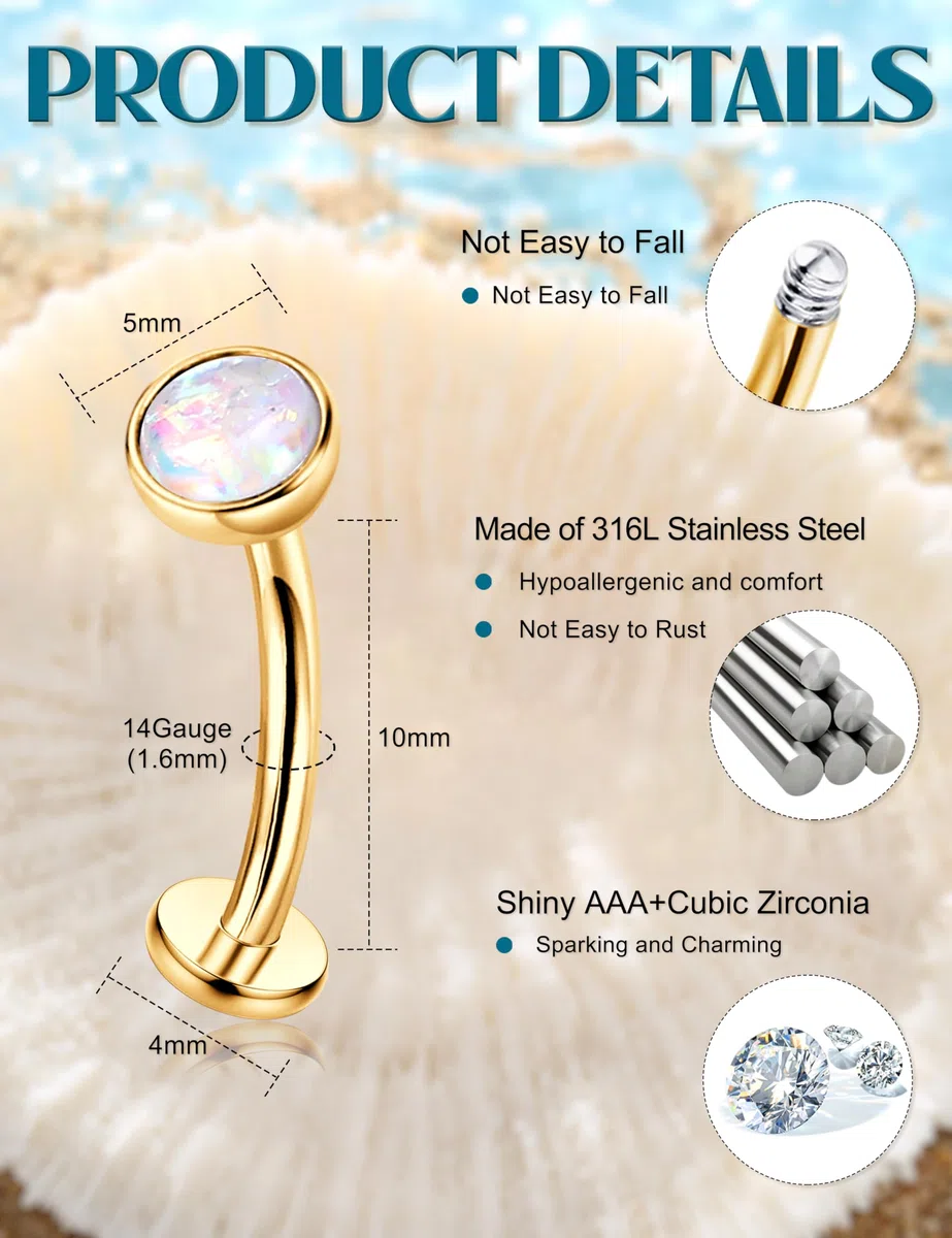 Chriscoco 9 Pezzi Piercing Ombelico Acciaio Chirurgico Argento Oro, 14G Piercing Ombelico, CZ Piercing Ombelico Anello, Piercing Ombelico Gravidanza, Navel Piercing per Le Donne