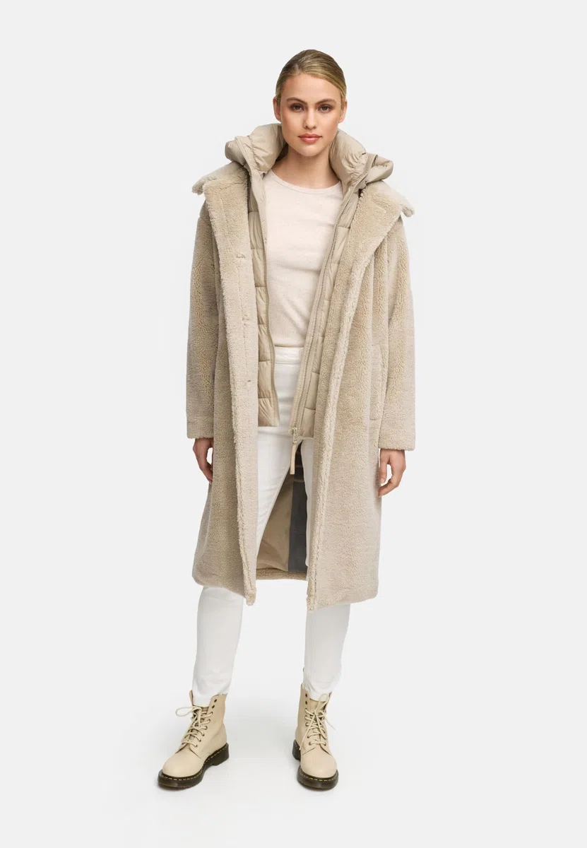 Navahoo Cappotto caldo da donna in pile Teddy con inserto rimovibile e trapuntato, Teddyzauber 14 XS-3XL