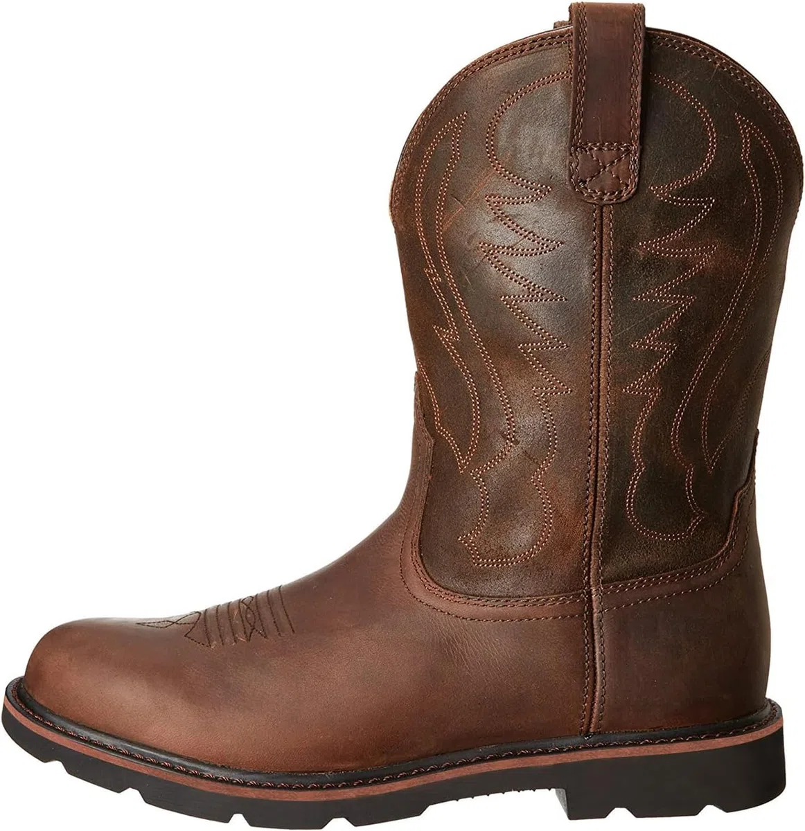 Stivali da cowboy da uomo Stivali western ricamati con punta tonda Stivali country tradizionali Stivali da lavoro,44,Brown
