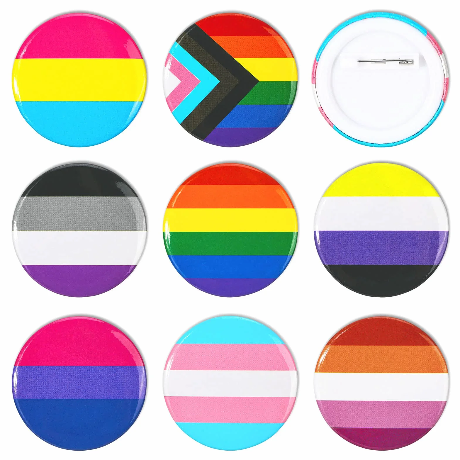 HOWAF 16 Accessori LGBT - Bandiera Arcobaleno, Bisessuale, Transgender, Lesbian, Bisexual Flag Pin per Bandiera Pride