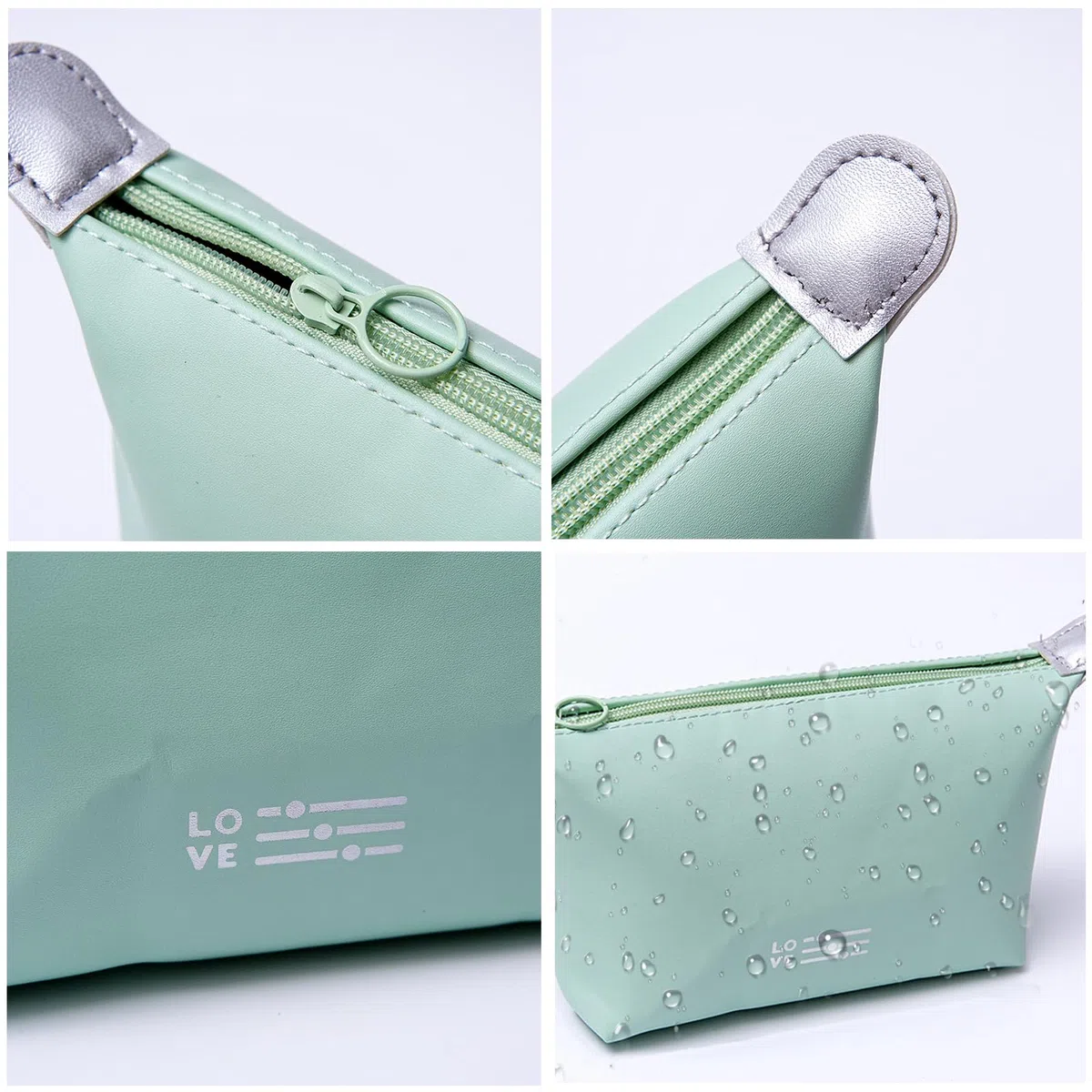 2 Pezzo Beauty Case Donna, Porta Trucchi, Piccolo Pochette, Impermeabile Trousse Trucchi Donna, Portatile Borse da Toilette per Viaggio per Donne e Ragazze Regalo Perfetto Viola e Verde