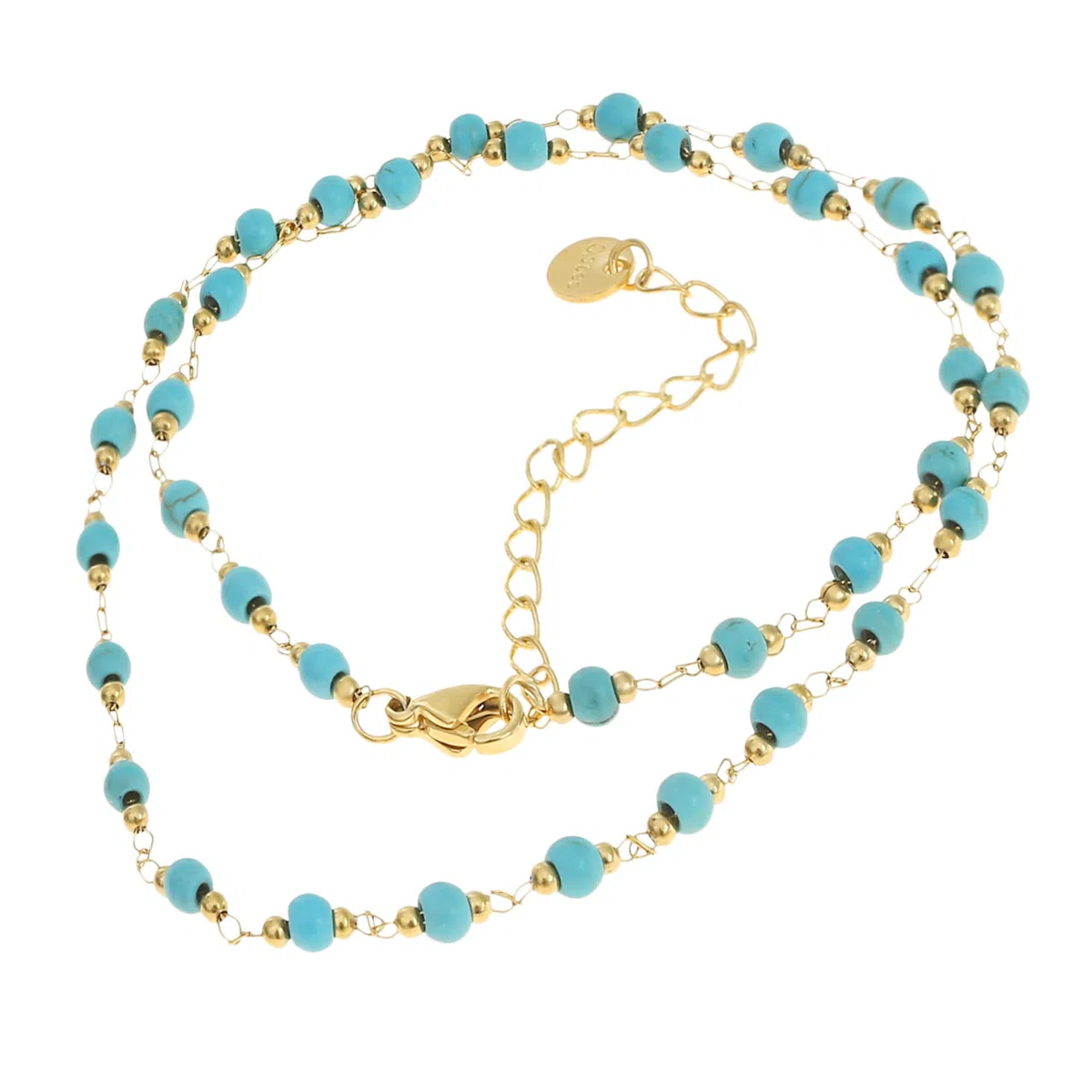 Made by Nami - Collana di perle da donna colorata in acciaio inox impermeabile, gioiello perfetto come regalo per donne