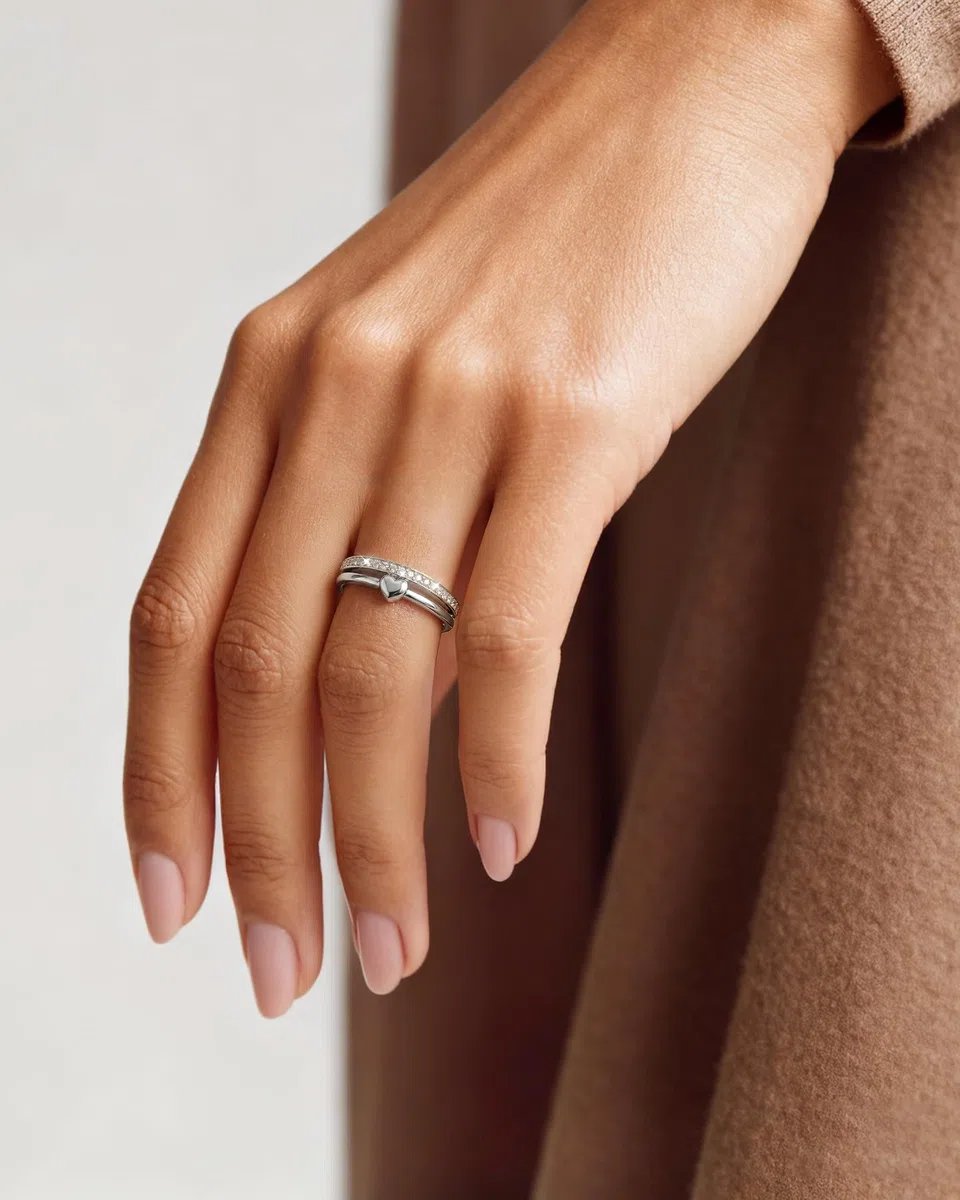 J.Fée Anello Donna Argento 925 Con Zirconi 5A, Anelli Donna Oro Regolabile, Fidanzamento Anello Promessa Anelli in una Confezione Regalo, Elegante Gioiello Regalo Donnas, Oro/Argento/Oro-Rosa