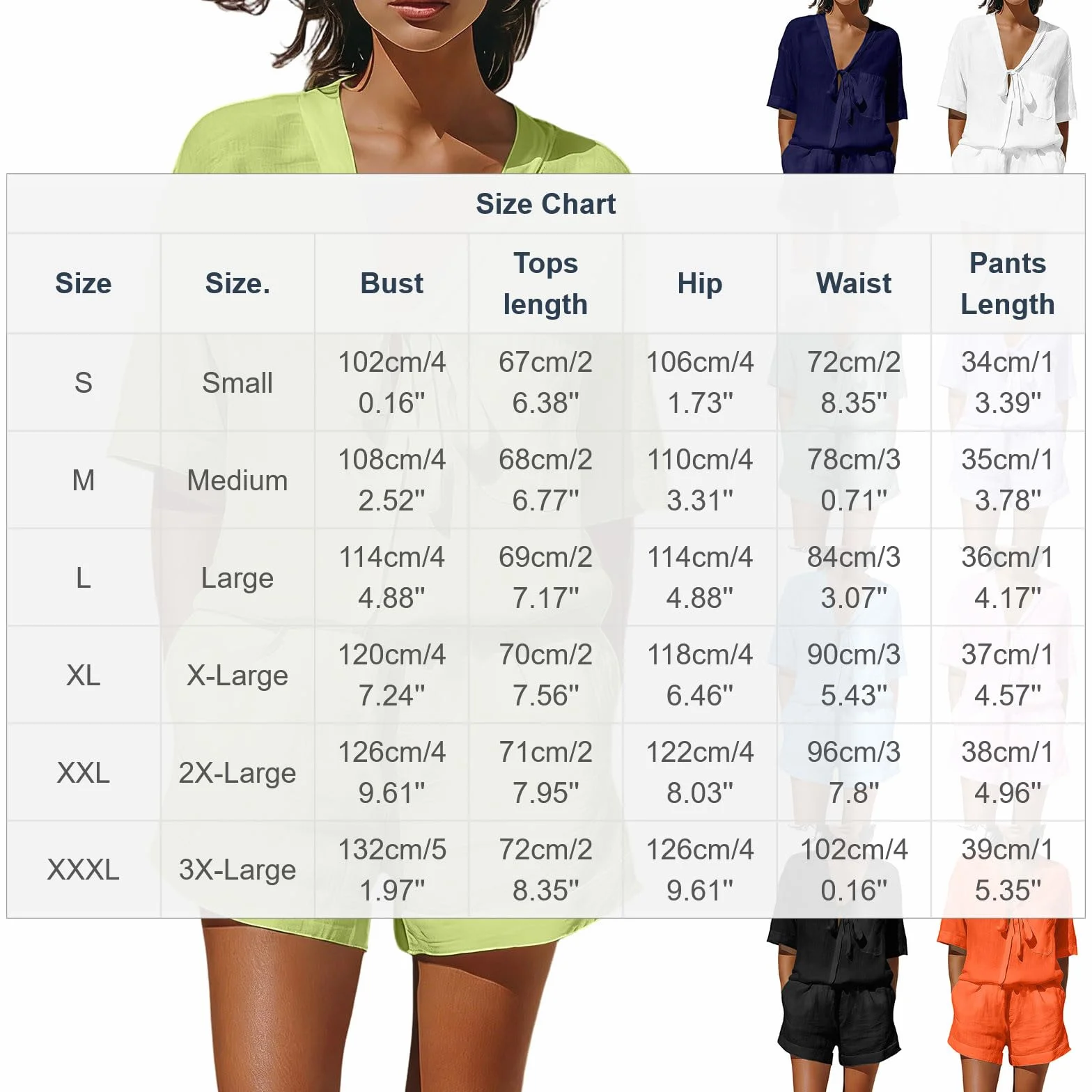 Completo Donna Lino Due Pezzi Elegante Camicia a Maniche Corta e Estivo Pantaloncini Cotone Tuta Estiva Curvy Set Completi Estivi Casual Larghi Abbigliamento Estive Spiaggia