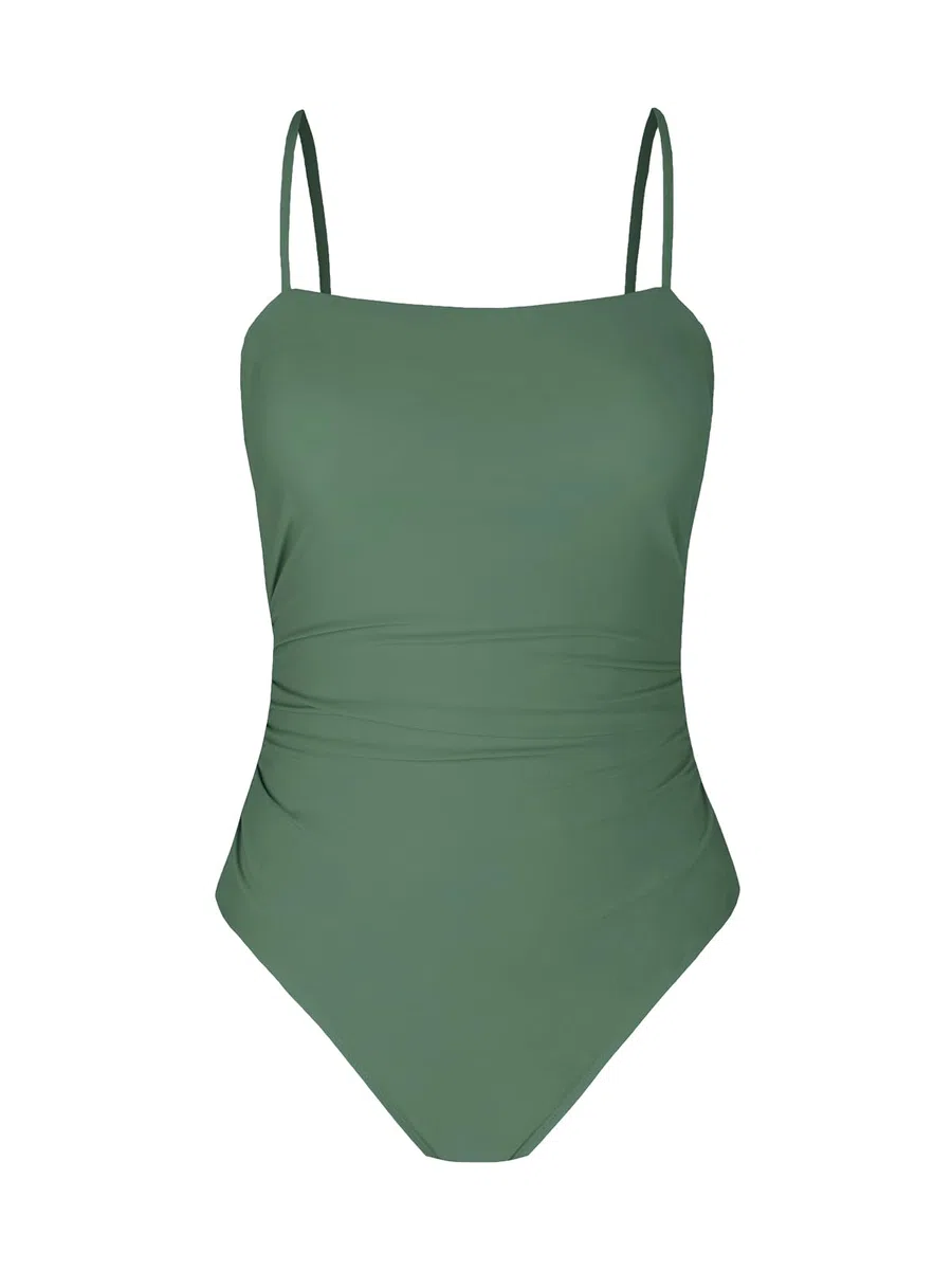 CUPSHE Costume da Bagno da Donna con Scollo Quadrato, con Cinghie, Colori a Contrasto, Costume da Bagno Intero