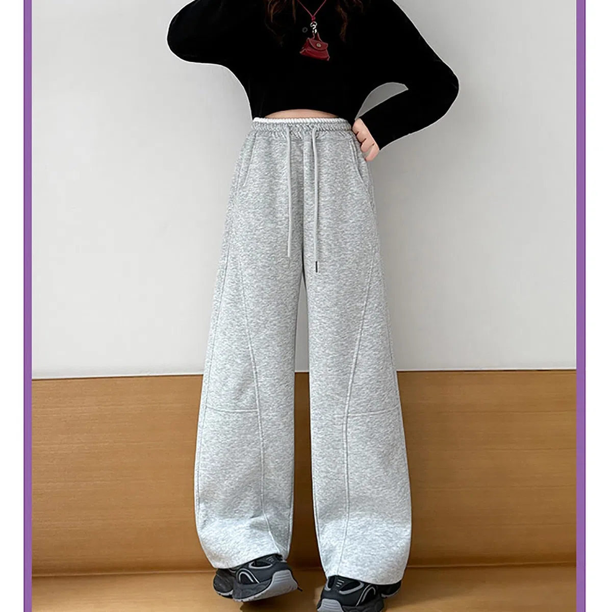 Pantaloni della tuta larghi da ragazza foderati in pile pantaloni a gamba larga per bambini morbidi caldi elastici in vita joggers comfort casual sport scuola jogging pantaloni