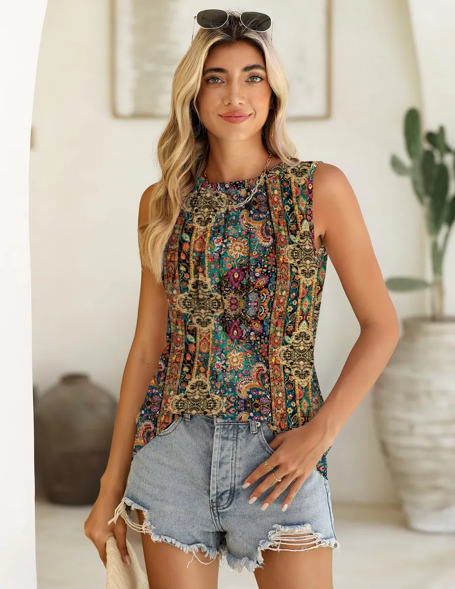Zeagoo Canotta Donna Tank Top Basic Blusa con Scollo Rotondo Canotta Maglietta Tops S-XXL