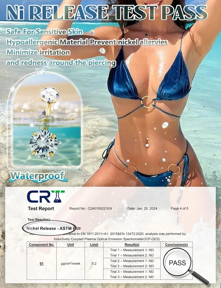Chriscoco 9 Pezzi Piercing Ombelico Acciaio Chirurgico Argento Oro, 14G Piercing Ombelico, CZ Piercing Ombelico Anello, Piercing Ombelico Gravidanza, Navel Piercing per Le Donne