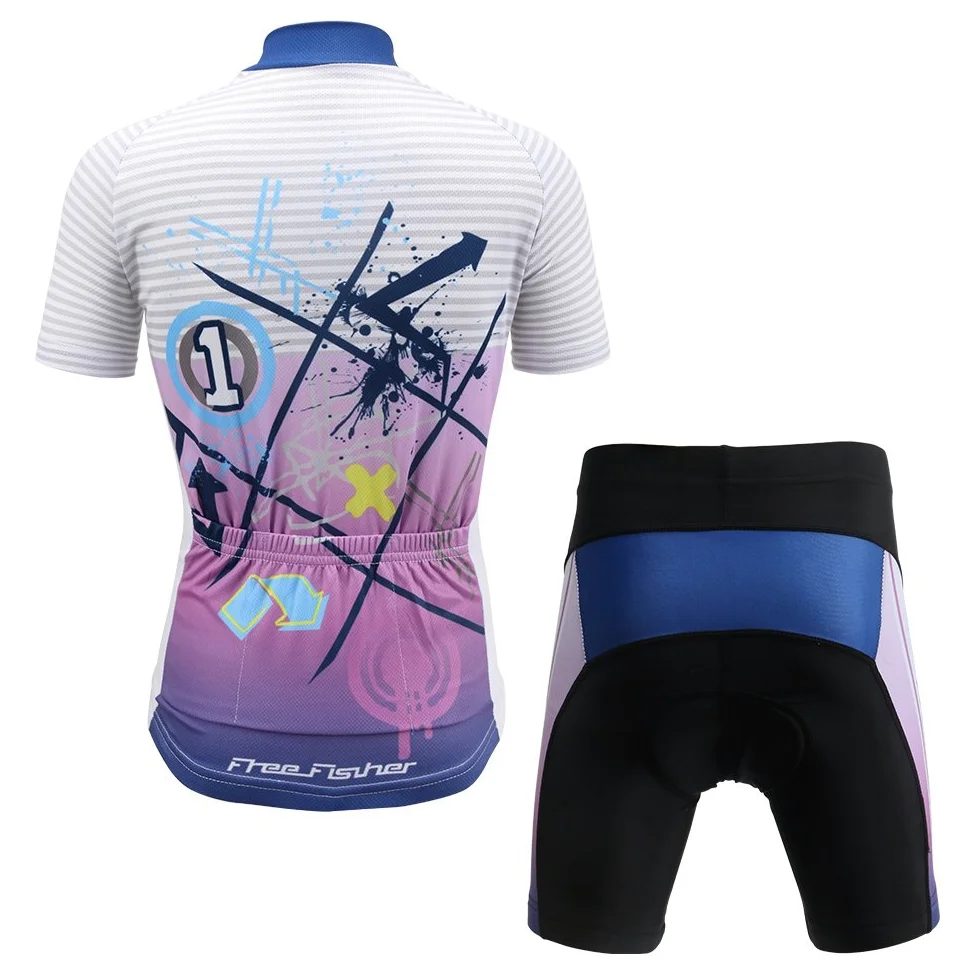 Set di maglia da ciclismo per bambini, a maniche corte, per bici da strada, mountain bike