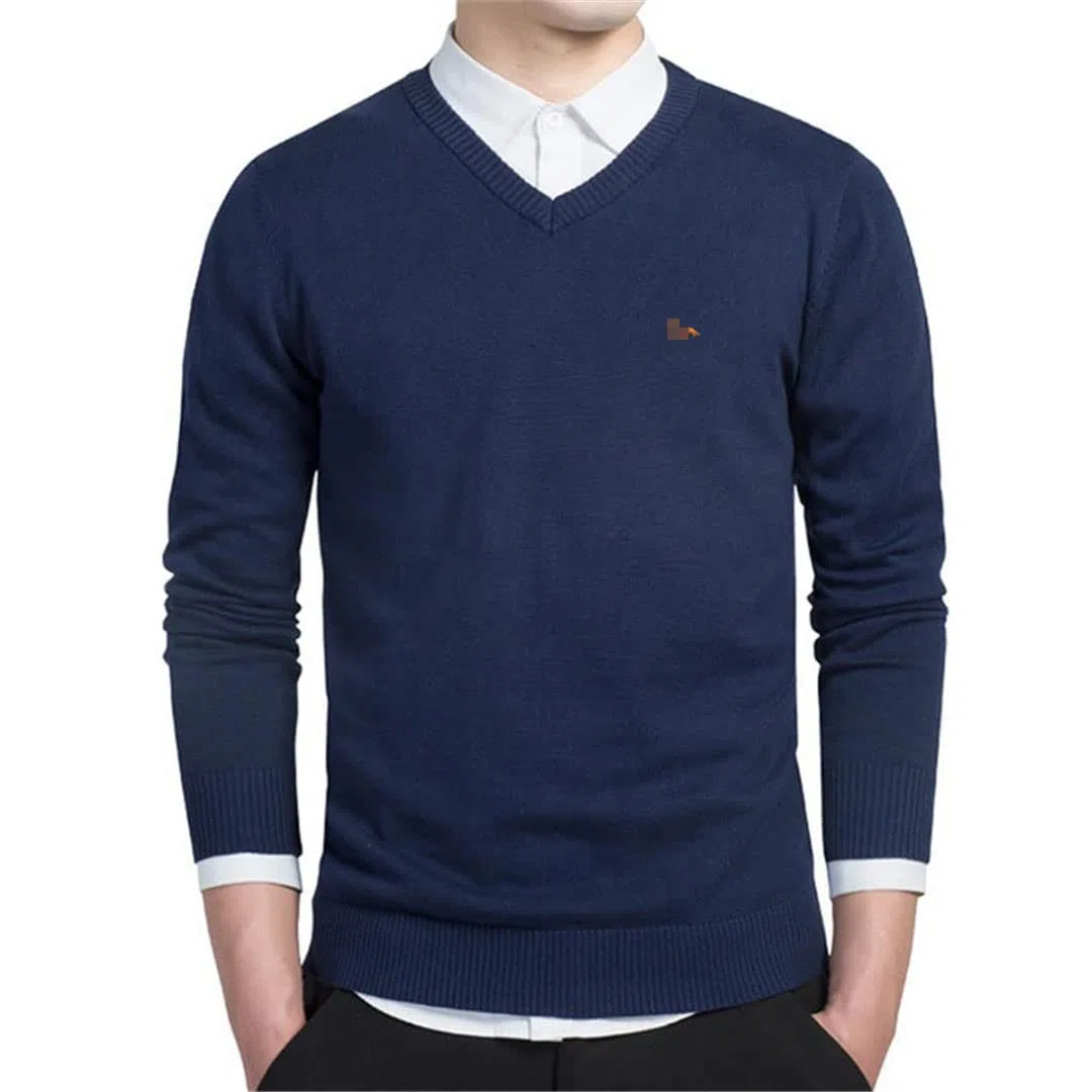 Inverno Uomini Casual Scollo A V Solido Mantenere Caldo Maglione Manica Lunga Maglioni, Esercito En8, 2XL