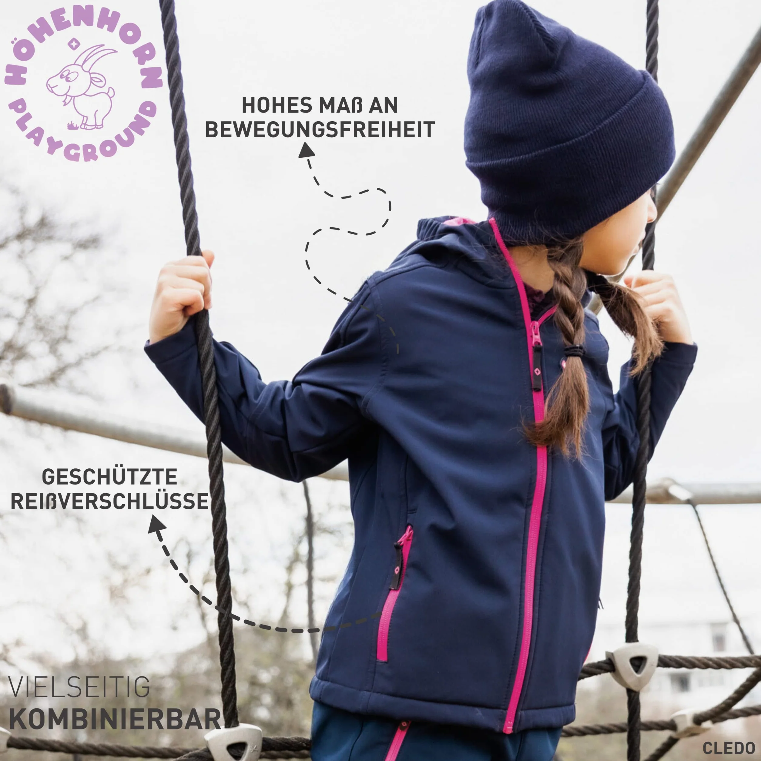 Höhenhorn Cledo - Giacca in softshell per bambini, per le mezze stagioni, antivento, impermeabile, traspirante, per le attività all’aperto