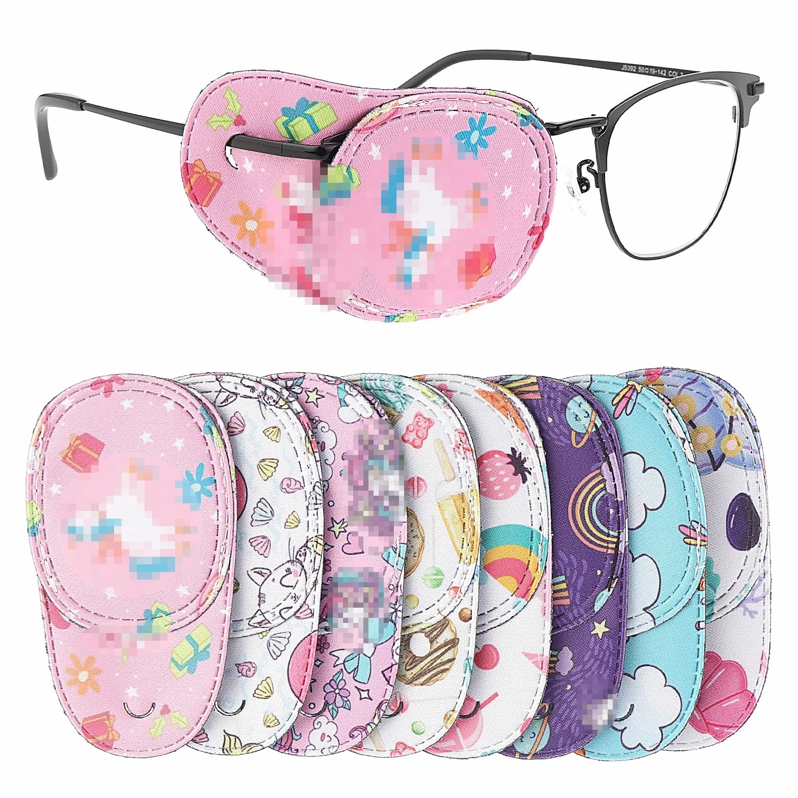8 Pezzi Patch Occhi per Bambini Maschere per Gli Occhi Colorate per Bambini Eye Patch Sinistro e Destro Bende Oculari per Bambini Ragazzi Ragazze Occhiali Benda Pcchio