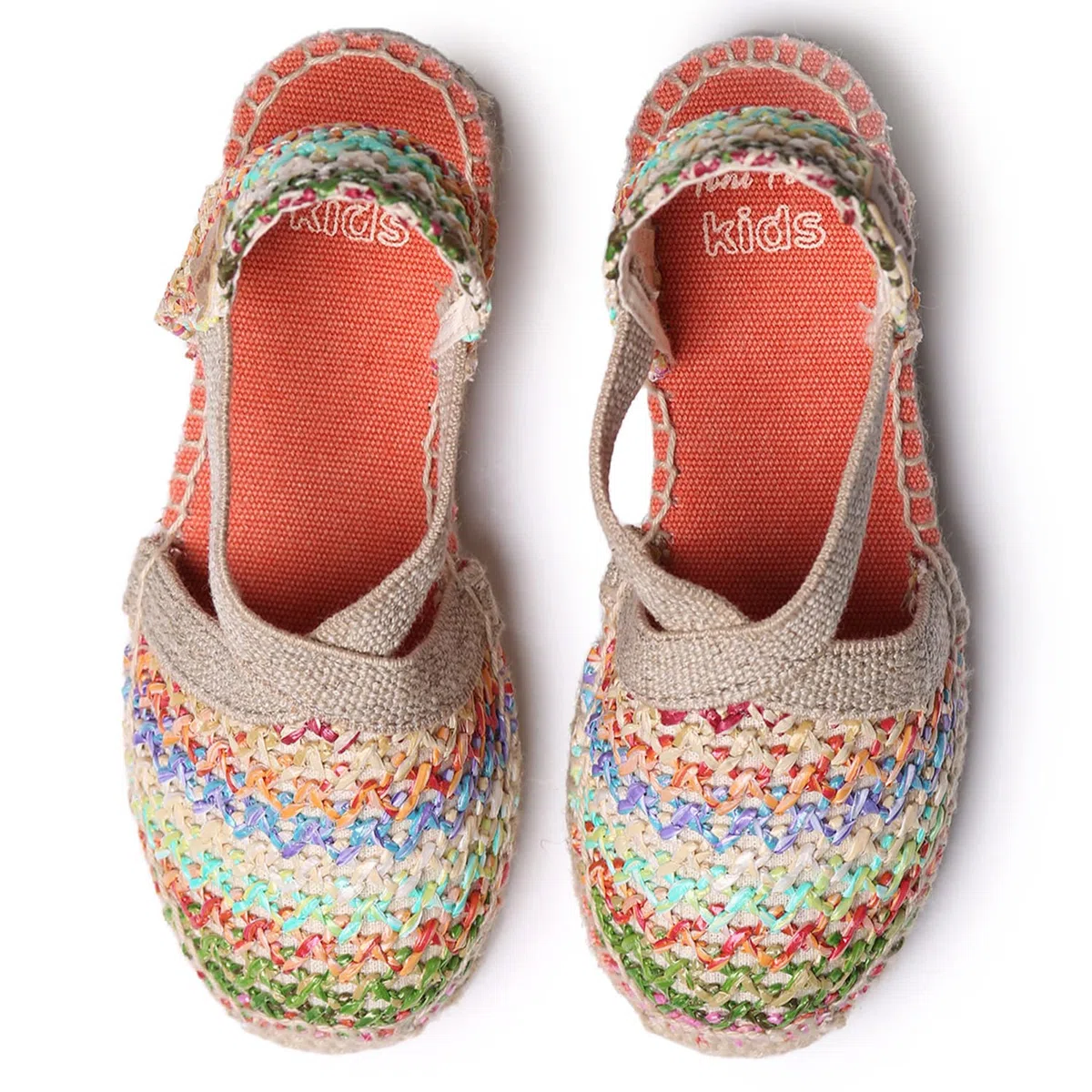 Toni Pons Edita - Espadrillas da Bambino realizzate in Rafia Multicoloree.