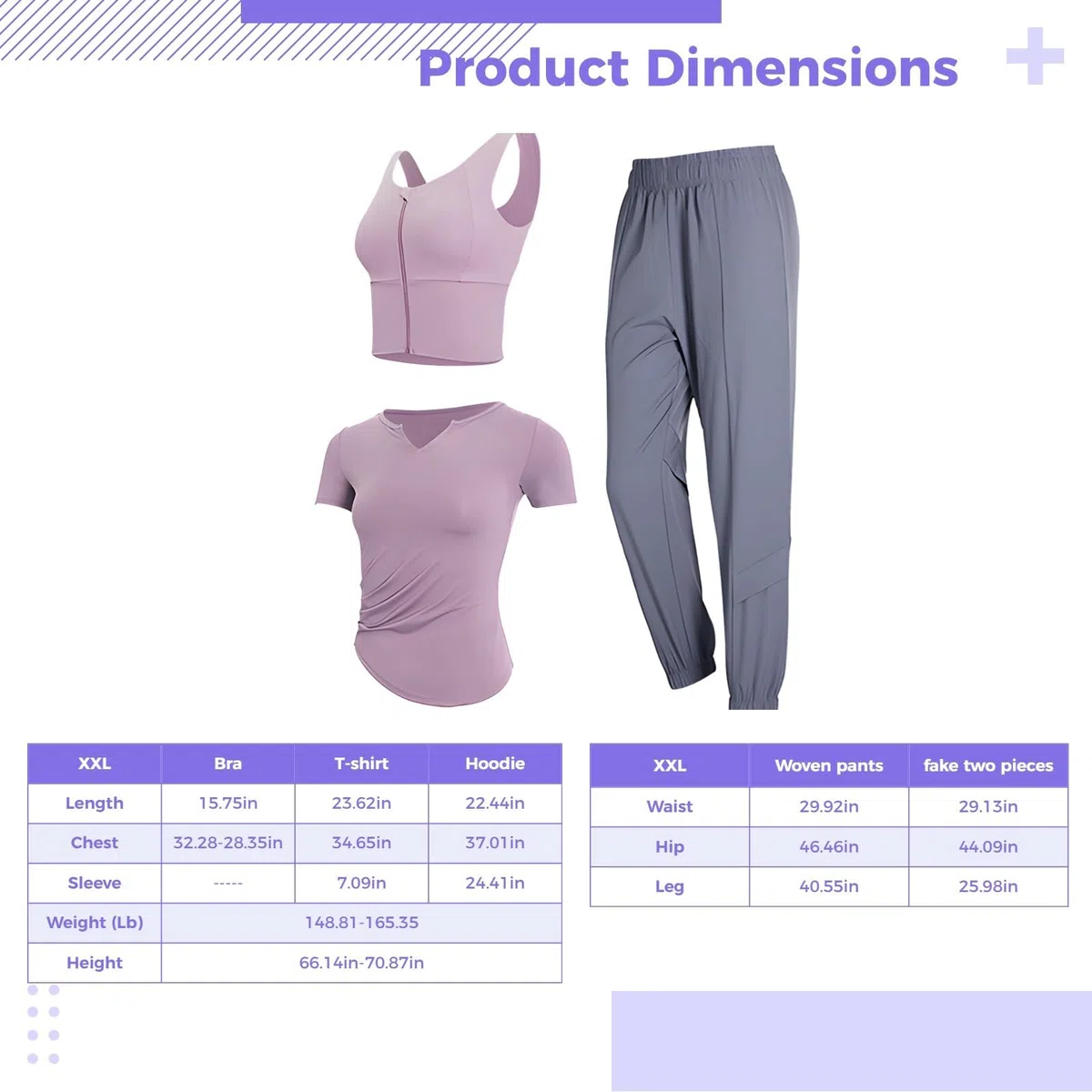 Set da allenamento da donna, composto da reggiseno sportivo, top a maniche corte e pantaloni lunghi, ideale per yoga e palestra, tessuto in poliestere spandex XXL, design traspirante e anti-pelucchi