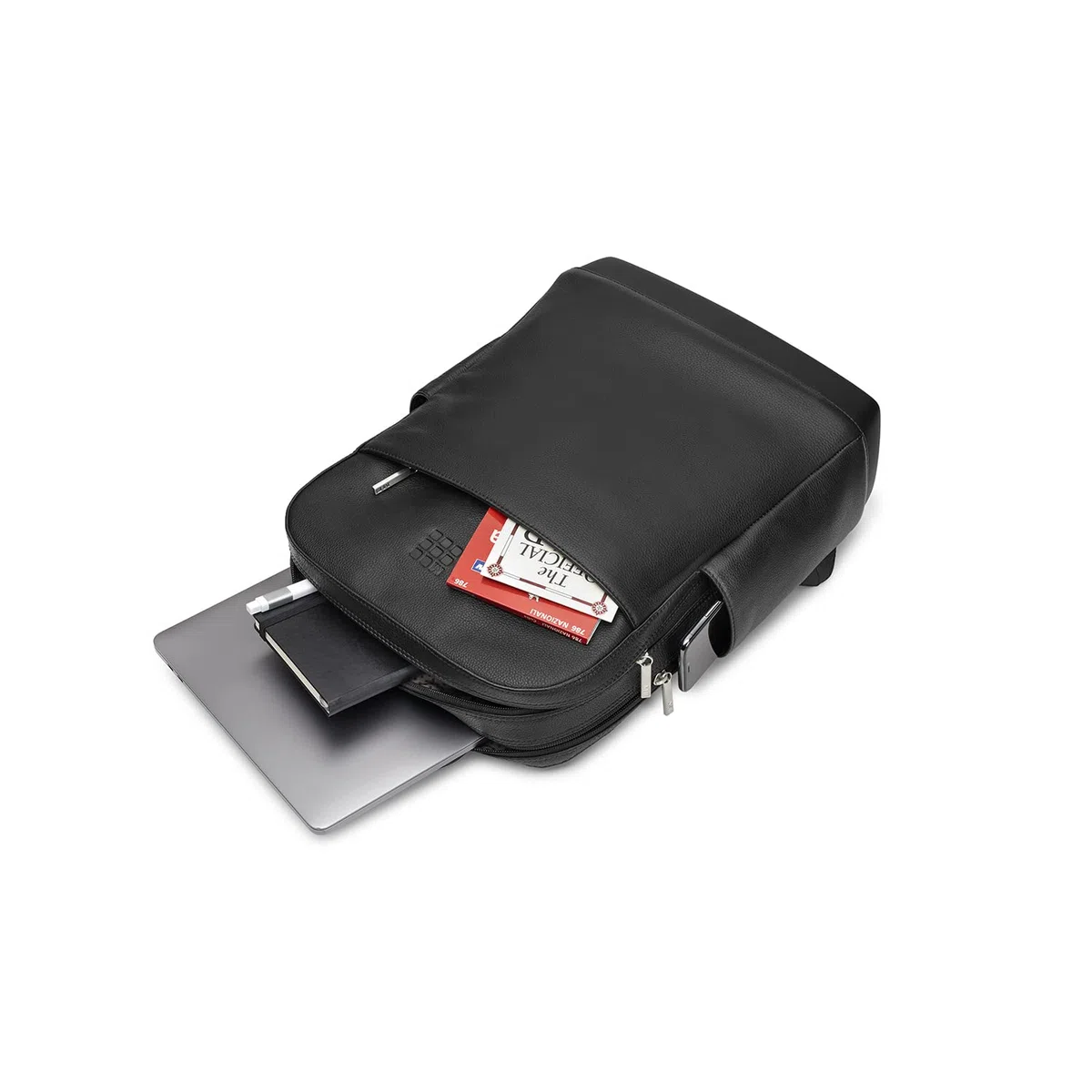 Moleskine Classic Pro Backpack in Pelle, Zaino Professionale da Ufficio, Zaino Porta Pc per Laptop, iPad, Notebook fino a 15'', Zainetto da Lavoro per Uomo, Dimensioni 43 x 33 x 14 cm, Nero